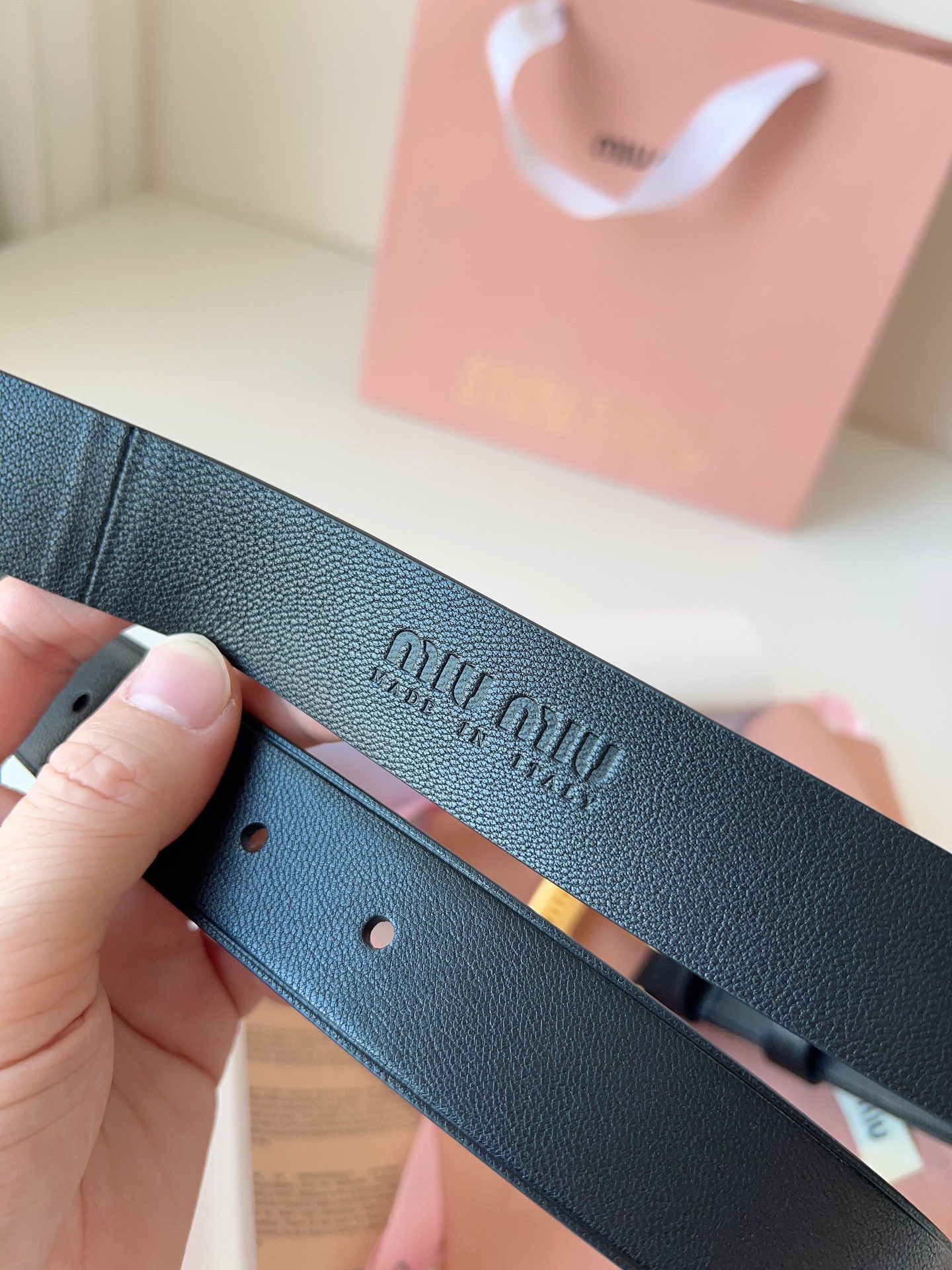 Miu Miu Female Pin Buckle Belt Sheepskin M