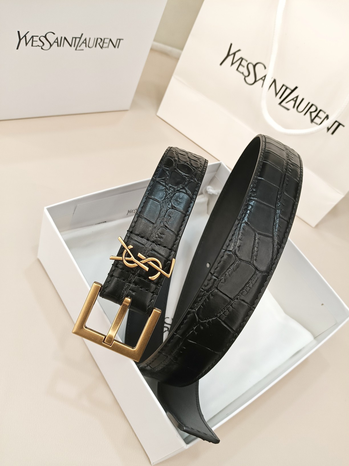 Saint Laurent Female Basic Belt Cow Leather S-l