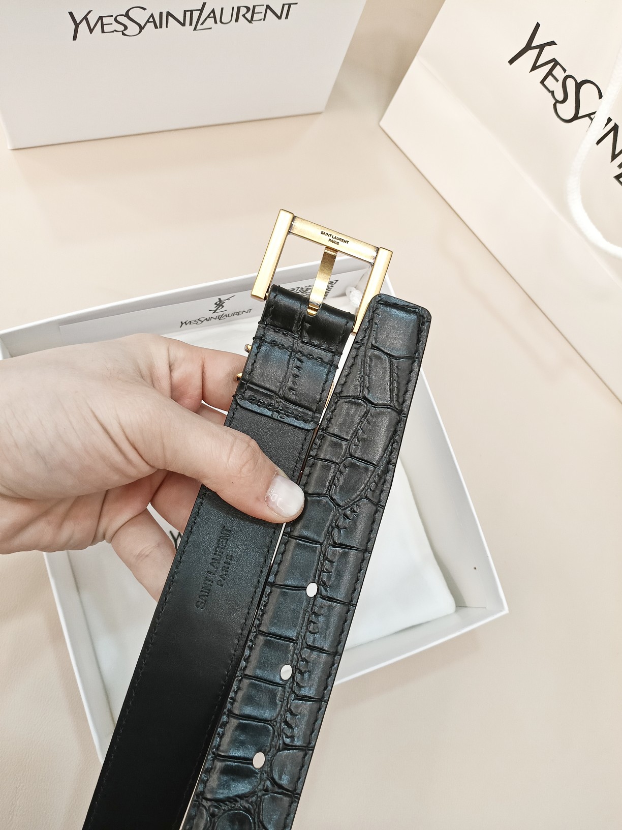 Saint Laurent Female Basic Belt Cow Leather S-l