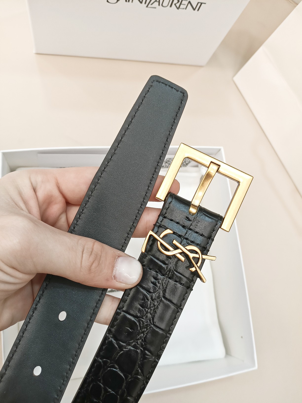 Saint Laurent Female Basic Belt Cow Leather S-l