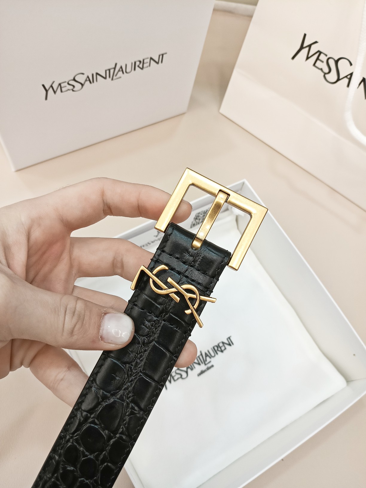 Saint Laurent Female Basic Belt Cow Leather S-l
