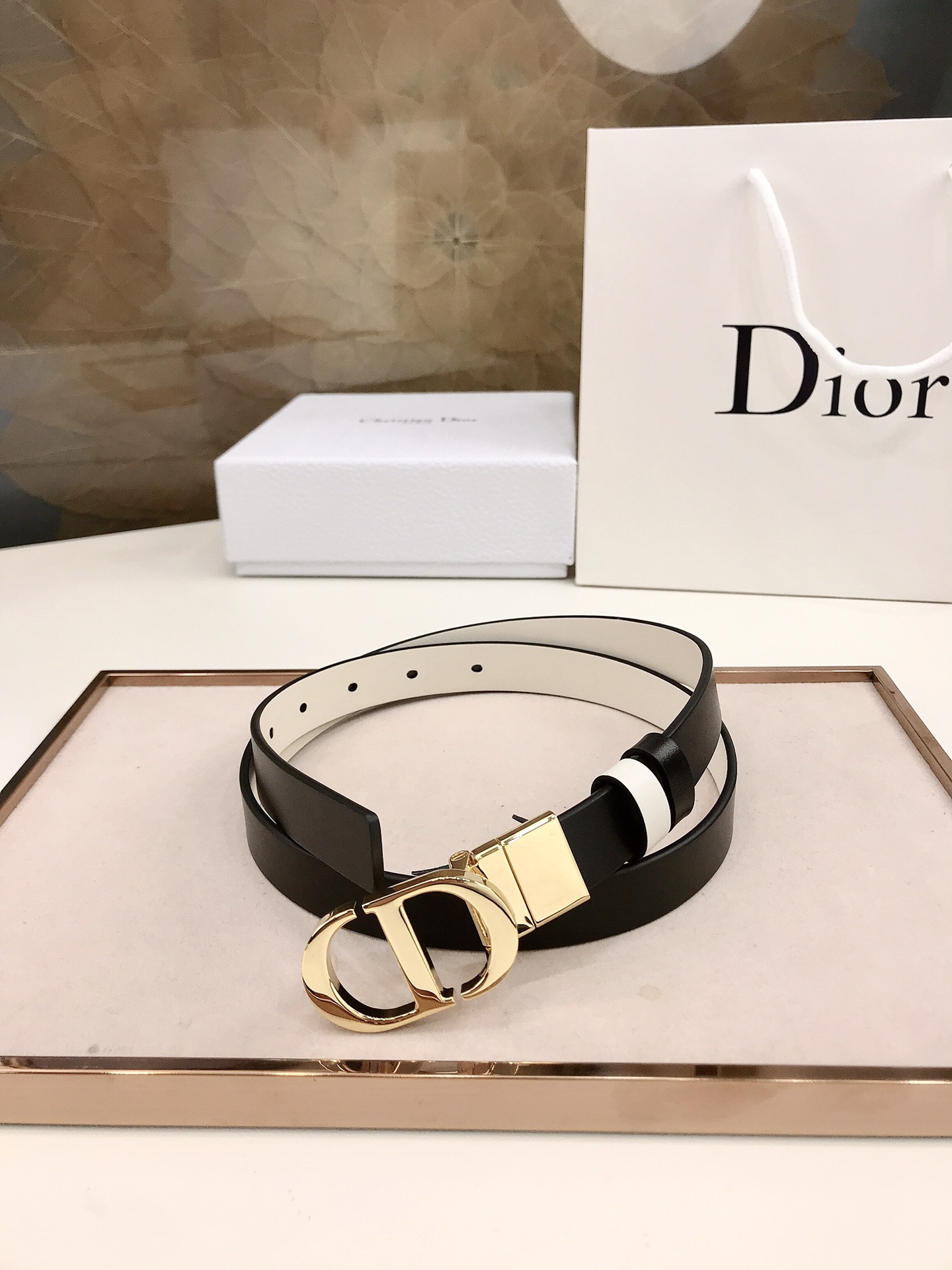 Dior Female Basic Belt Gold Adjustable M