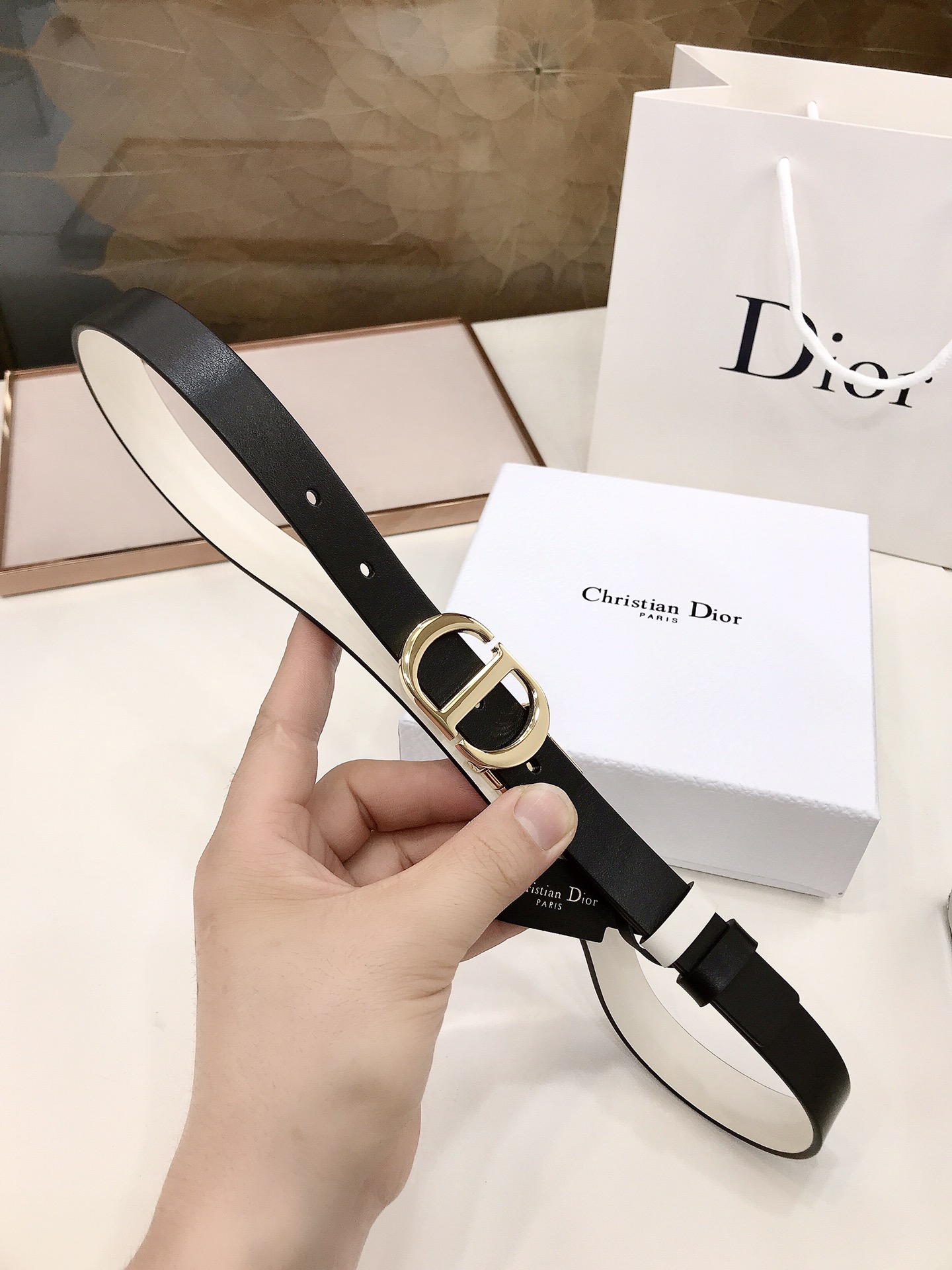 Dior Female Basic Belt Gold Adjustable M