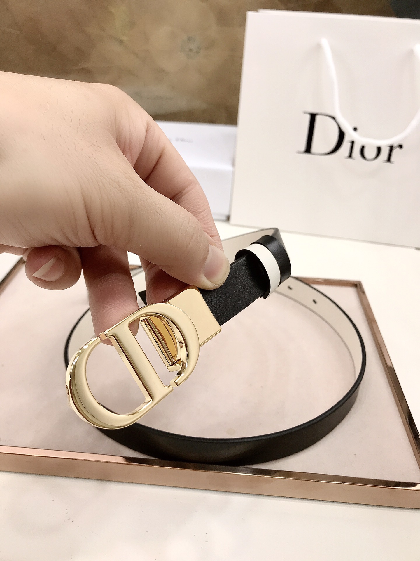 Dior Female Basic Belt Gold Adjustable M