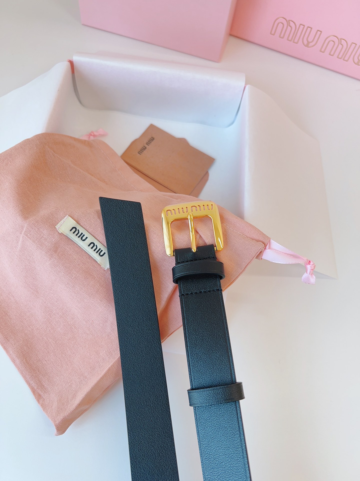 Miu Miu Female Leather Belt Cow Leather M-l