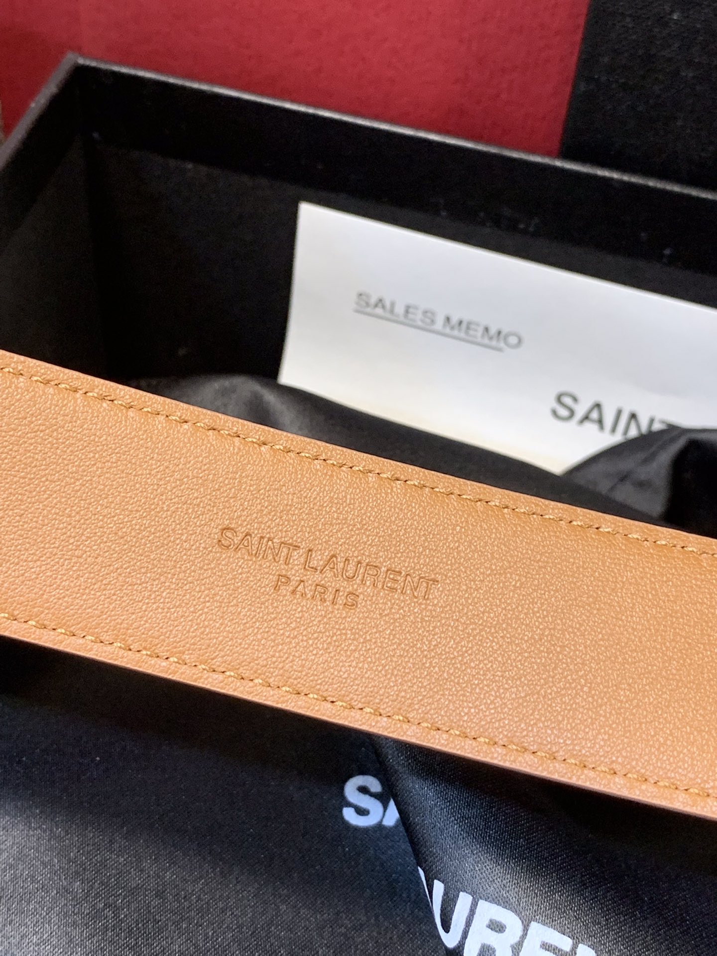 Saint Laurent Female Basic Belt Cow Leather Black Adjustable S-l