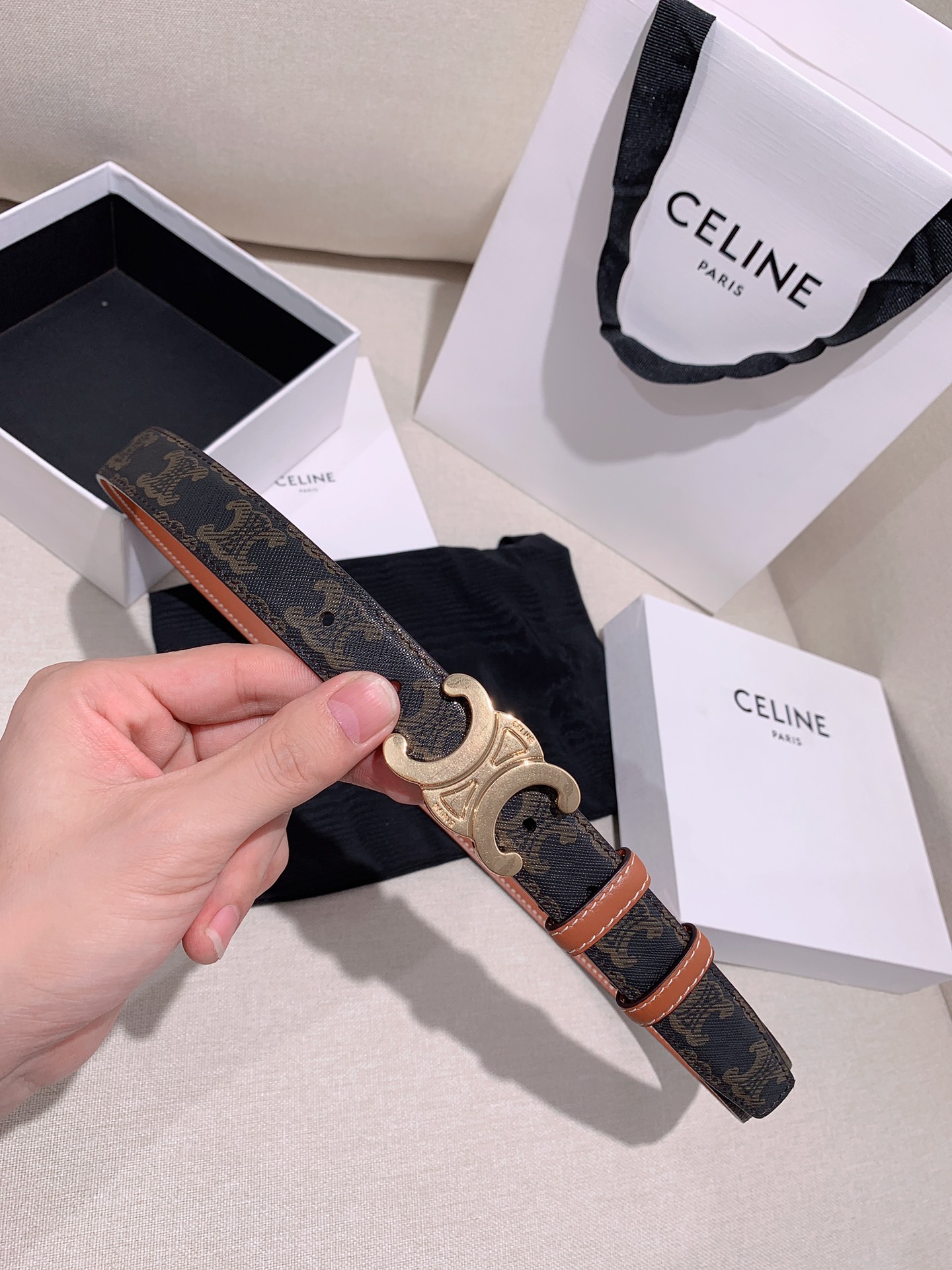 Celine Female Leather Belt Cow Leather M-l