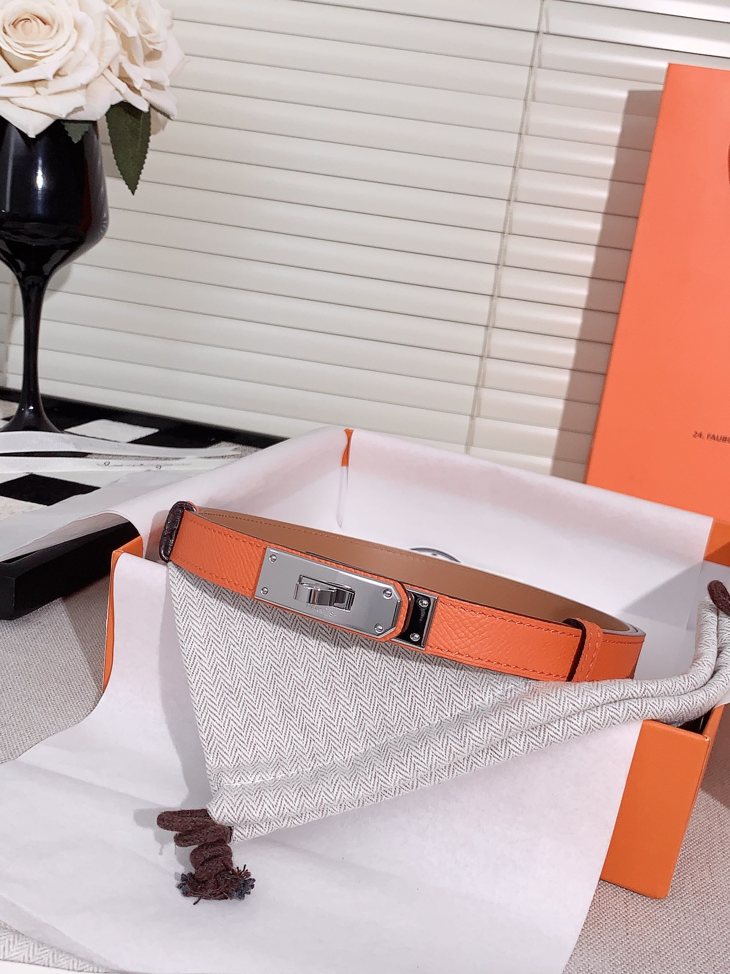 Hermès Female Leather Belt Cow Leather S-m-l