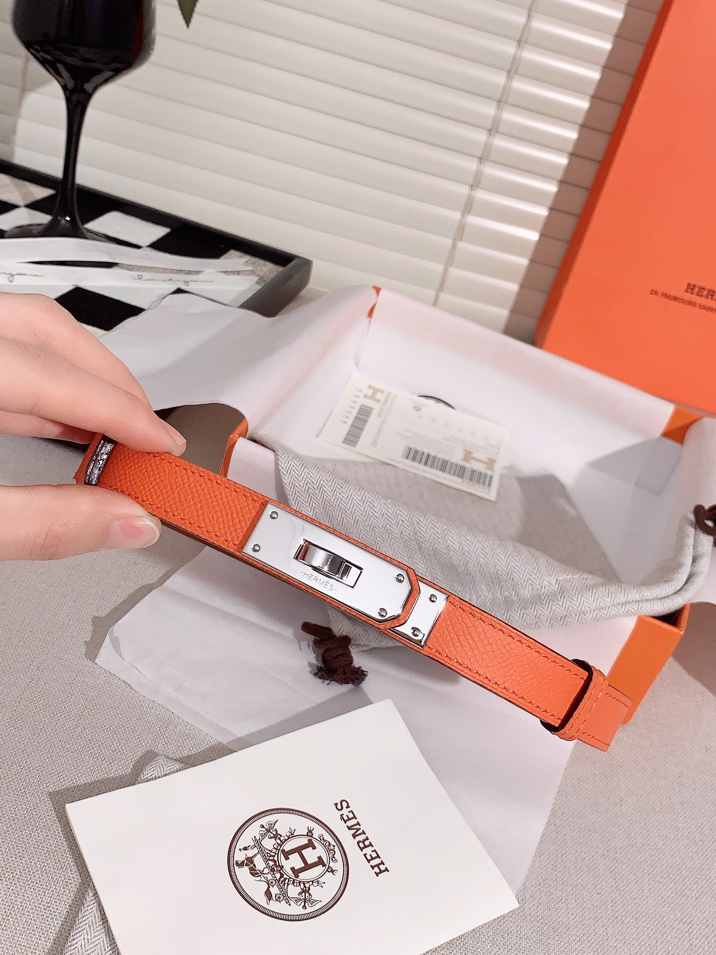 Hermès Female Leather Belt Cow Leather S-m-l