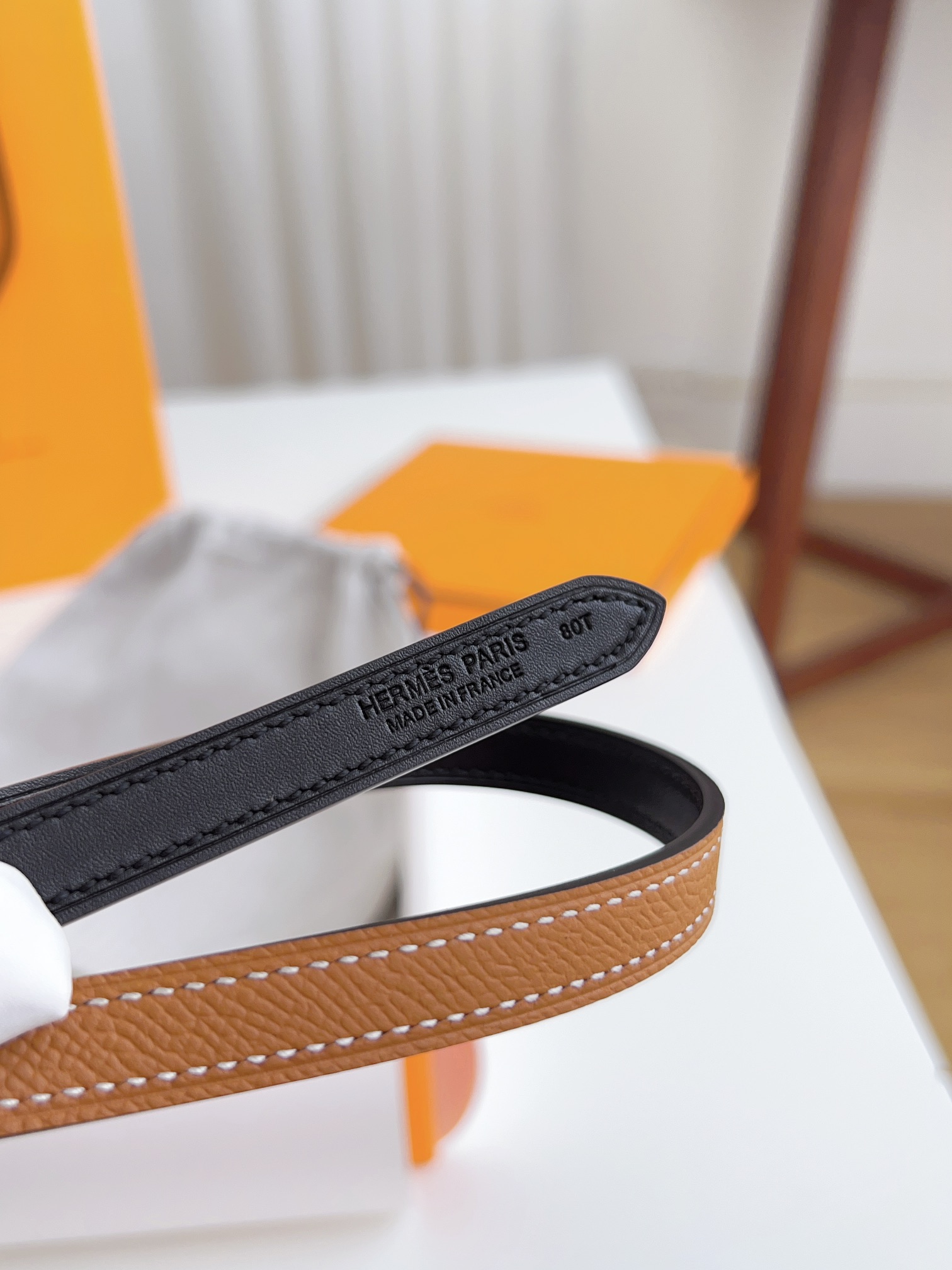 Hermès Female Basic Belt Cow Leather Silver 110cm-m