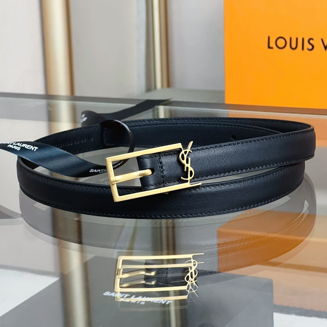 Saint Laurent Female Basic Belt Cow Leather S-m-l