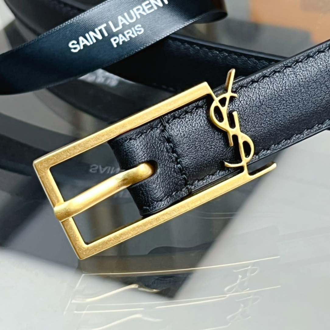 Saint Laurent Female Basic Belt Cow Leather S-m-l