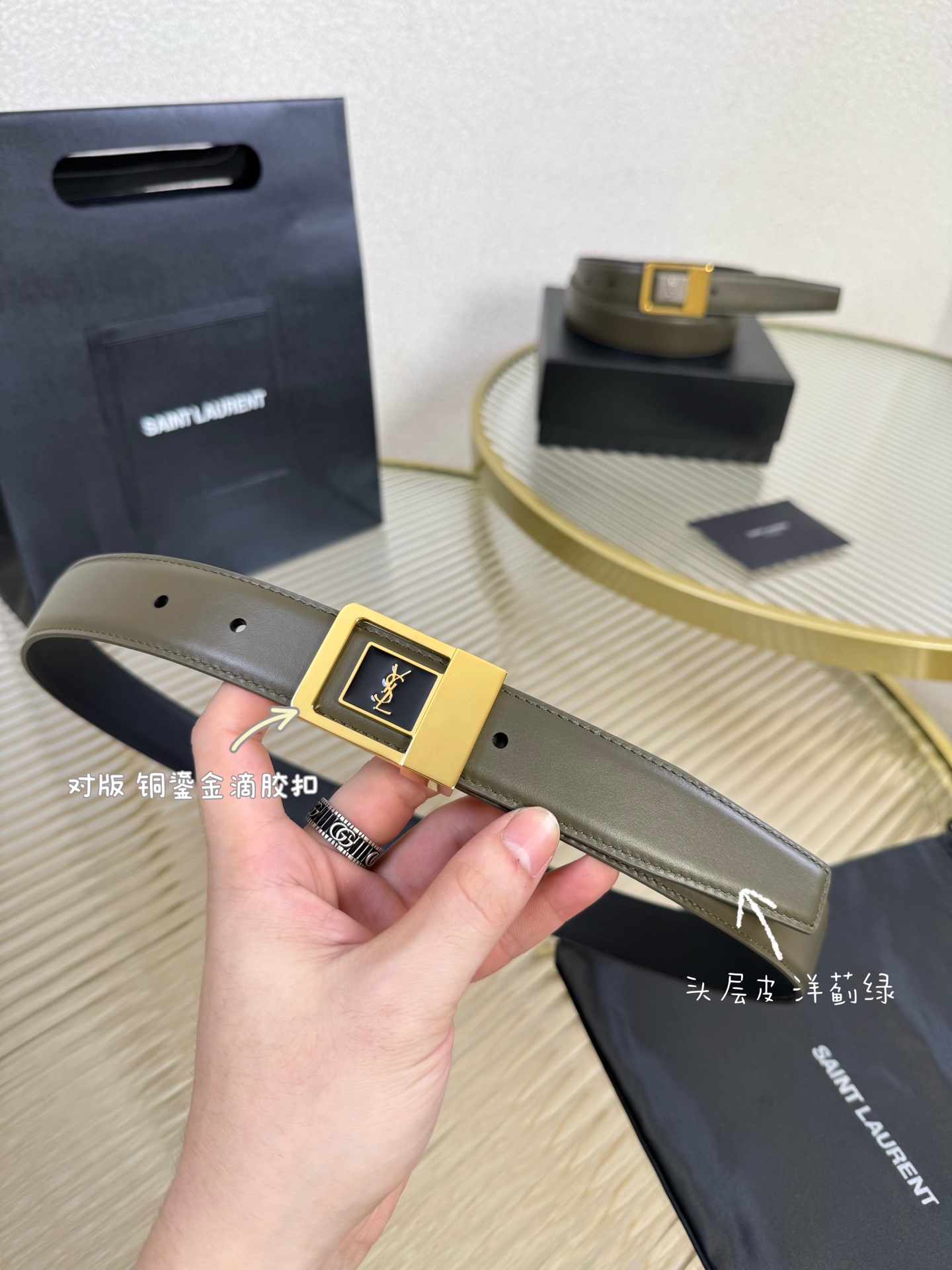 Saint Laurent Female Leather Belt S-m-l