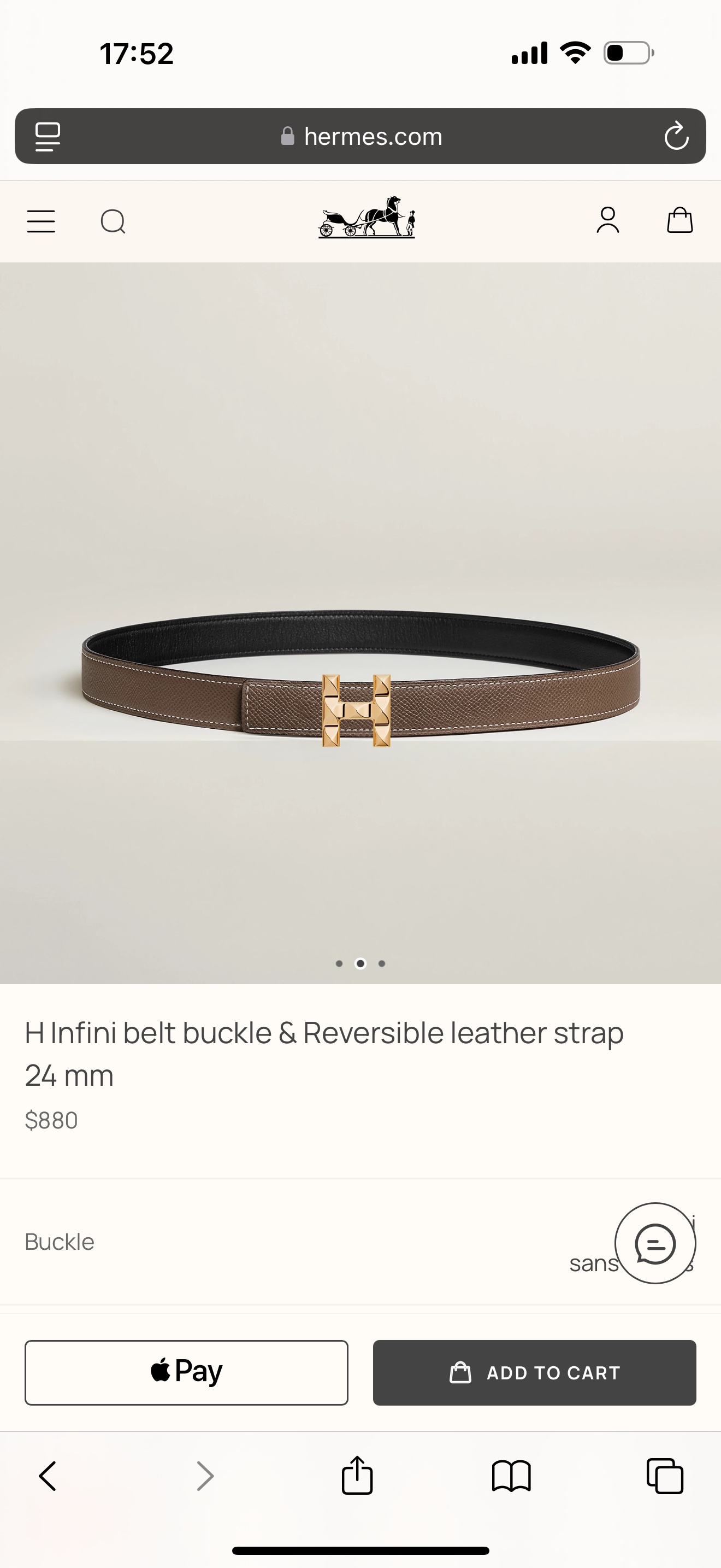 Hermès Female Basic Belt 24mm-13514-l-m-s
