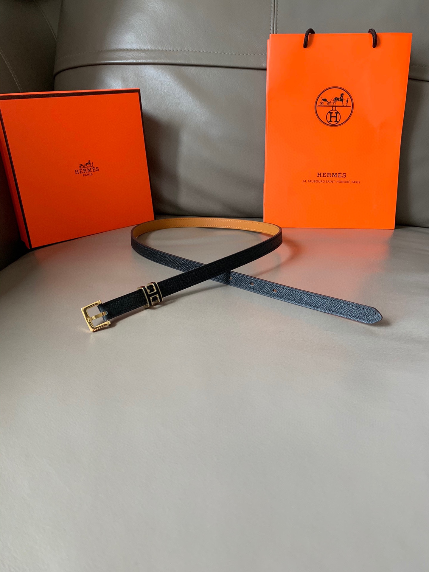 Hermès Female Leather Belt Cow Leather S-m