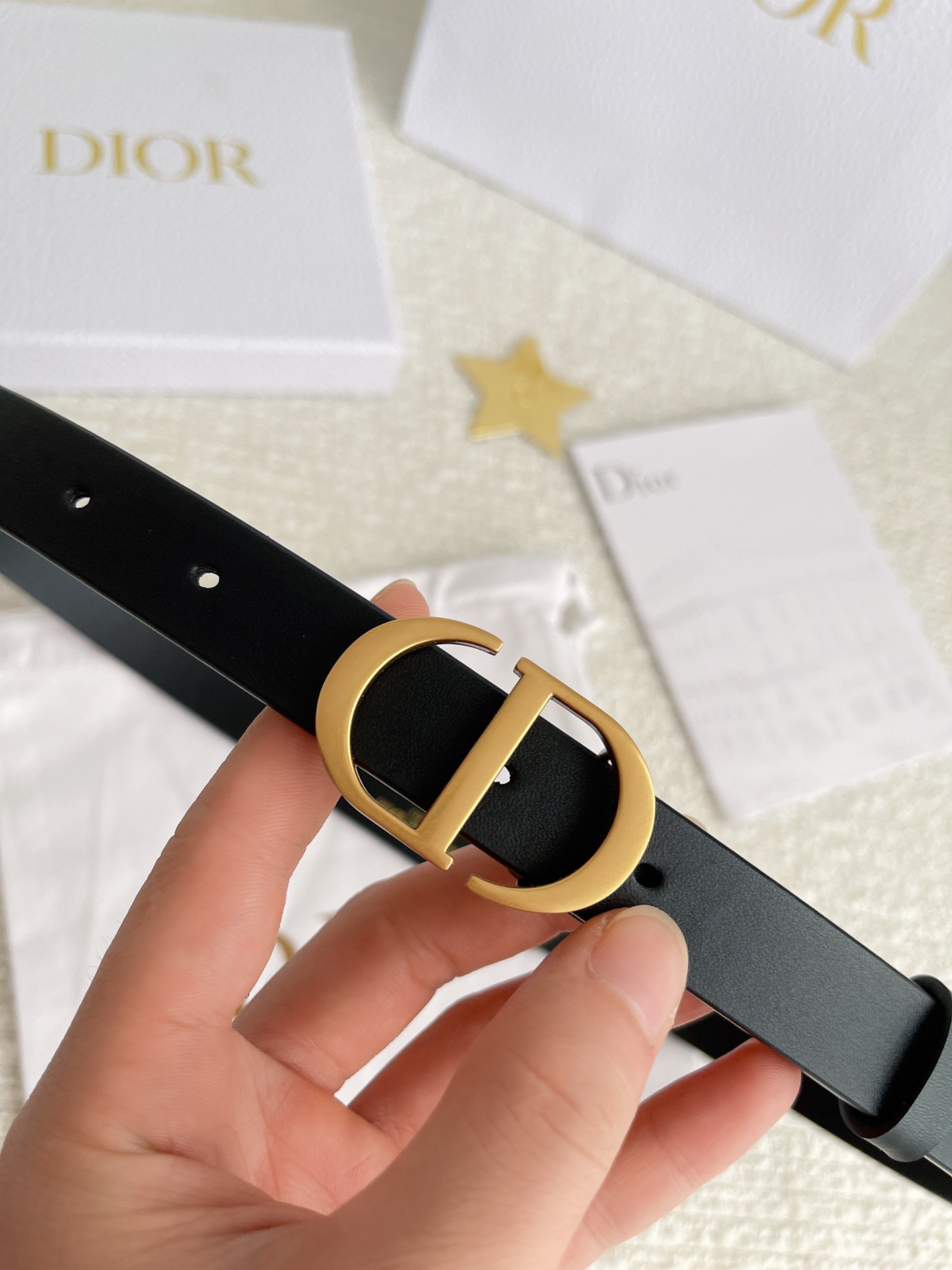 Dior Female Leather Belt Cow Leather Black M