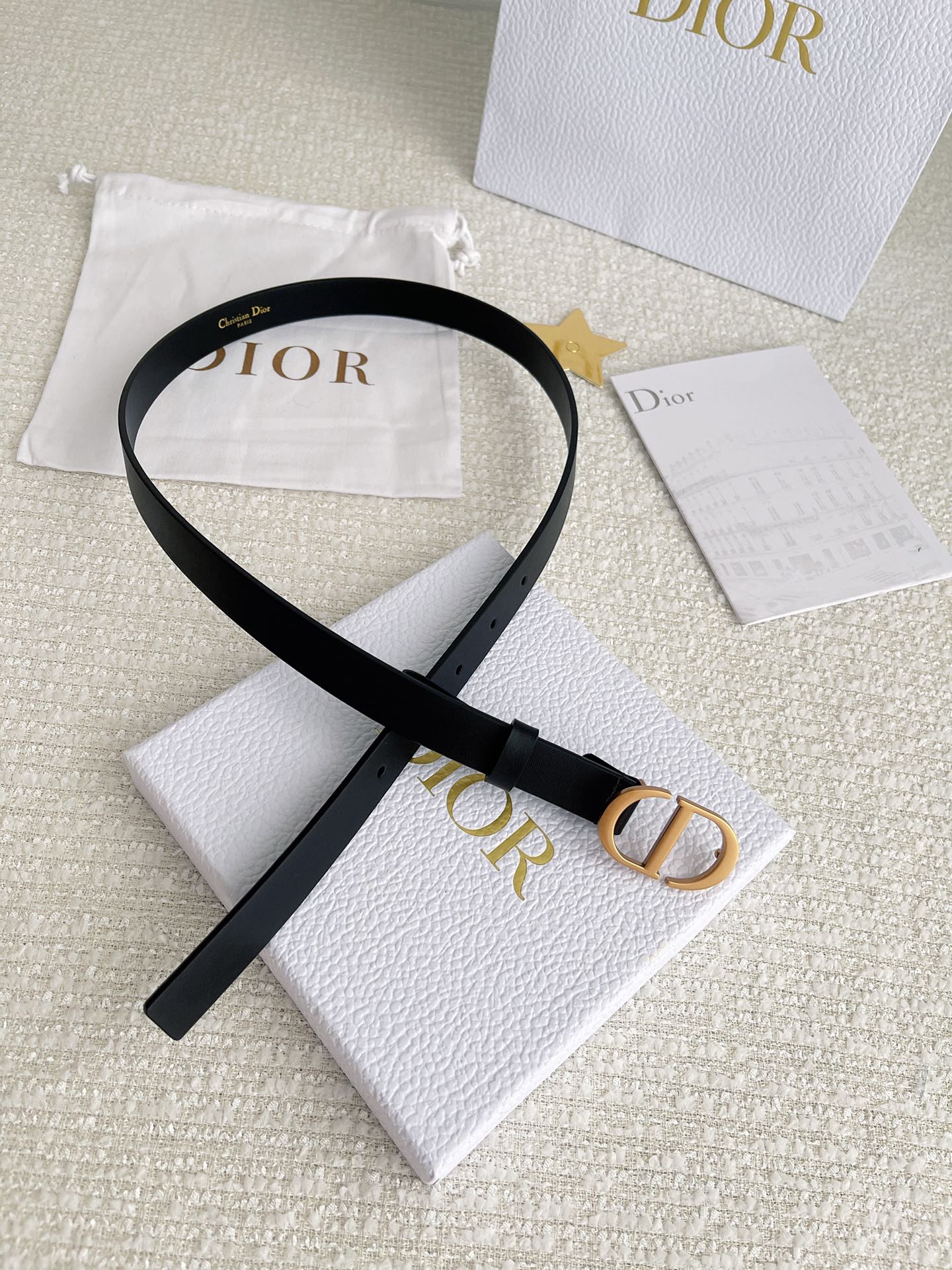 Dior Female Leather Belt Cow Leather Black M