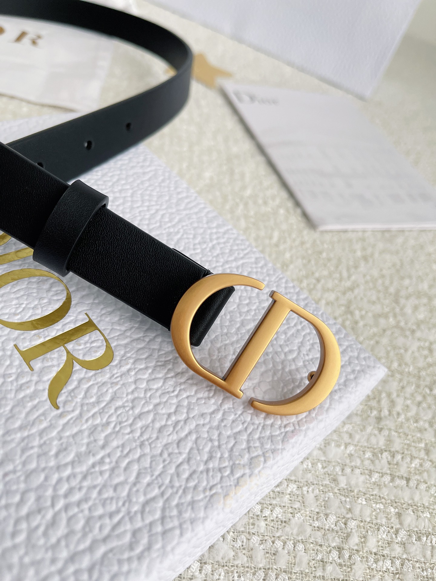 Dior Female Leather Belt Cow Leather Black M