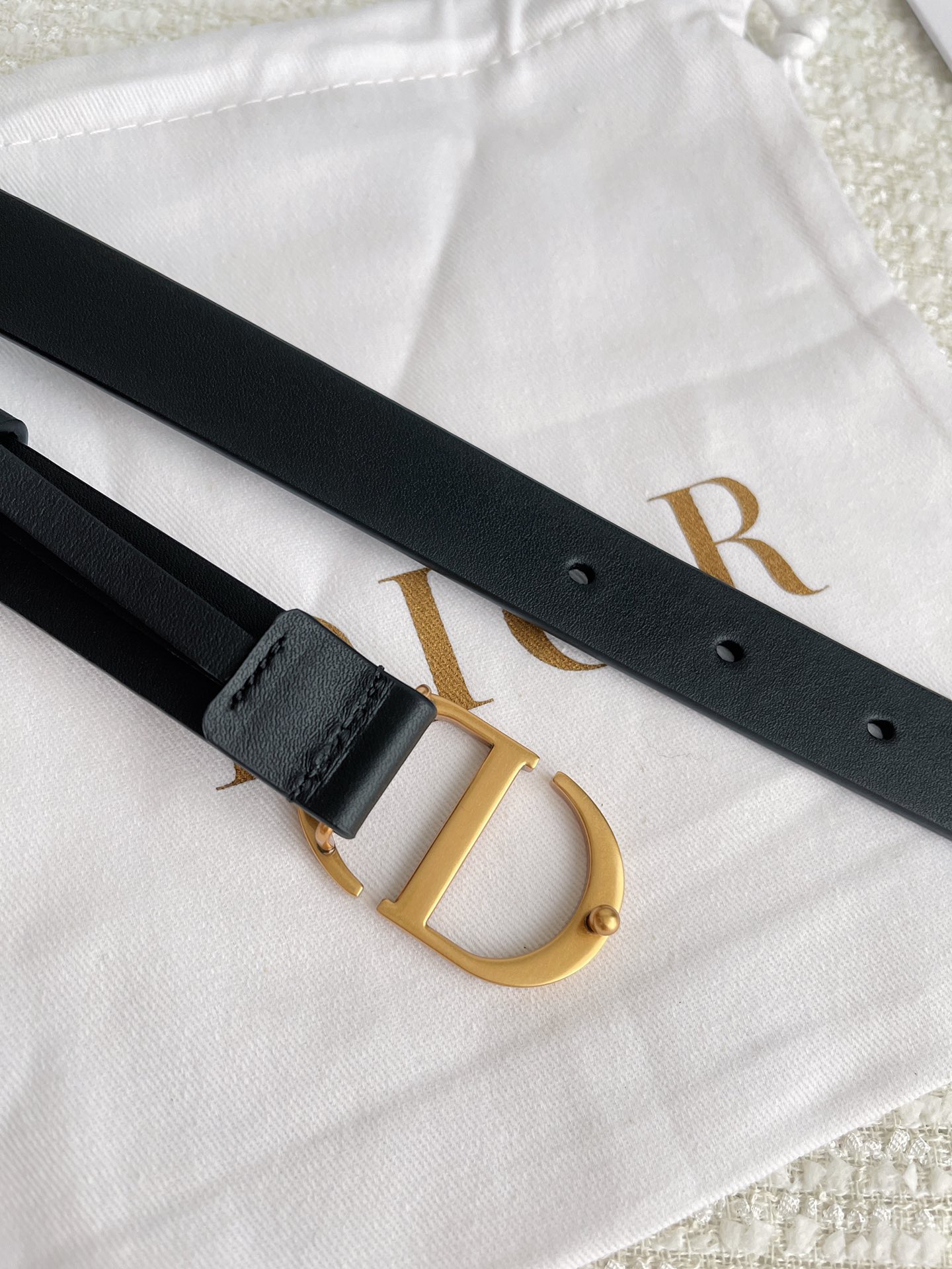 Dior Female Leather Belt Cow Leather Black M