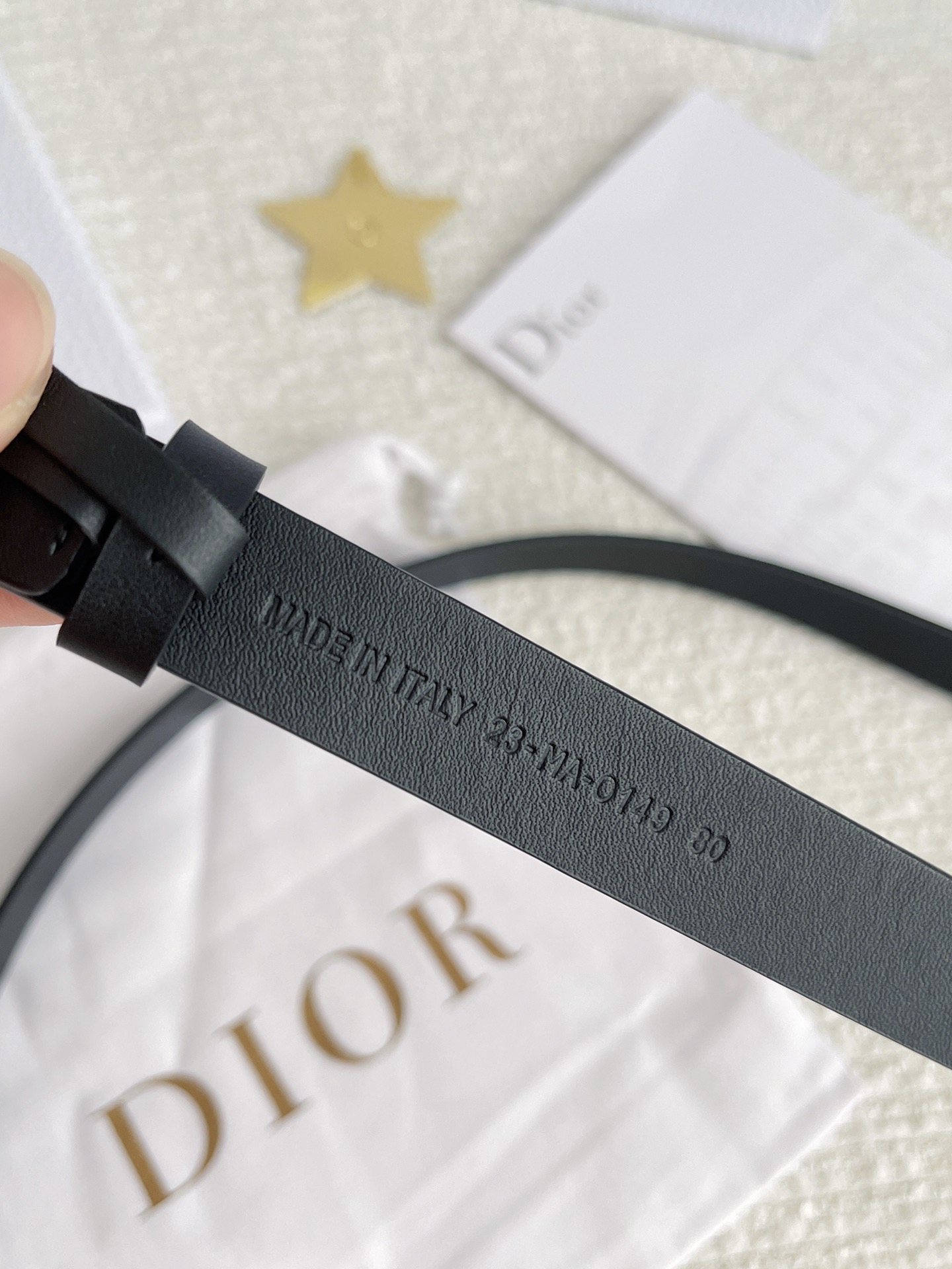 Dior Female Leather Belt Cow Leather Black M