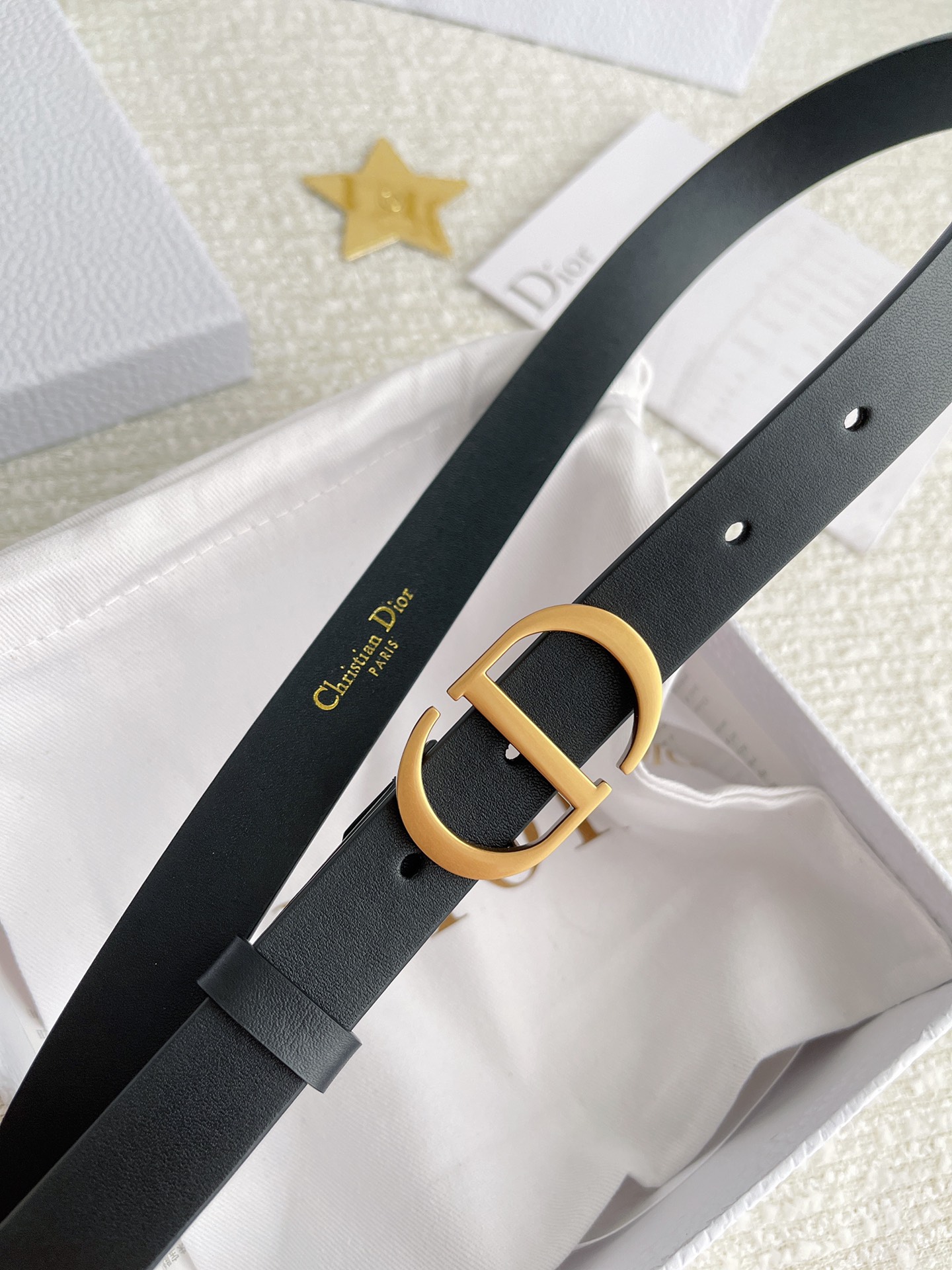 Dior Female Leather Belt Cow Leather Black M