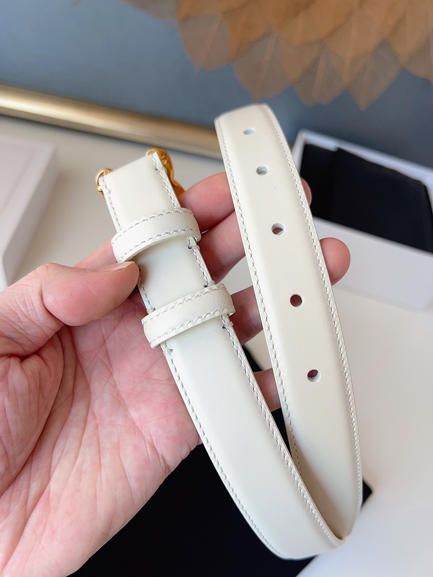 Celine Female Basic Belt Gold M-l