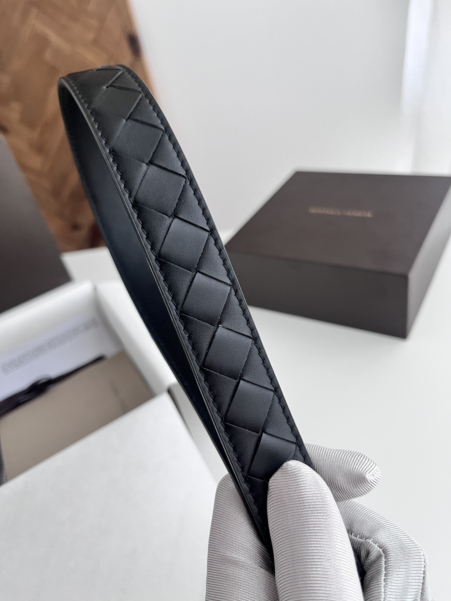 Bottega Veneta Female Pin Buckle Belt Cow Leather Black M