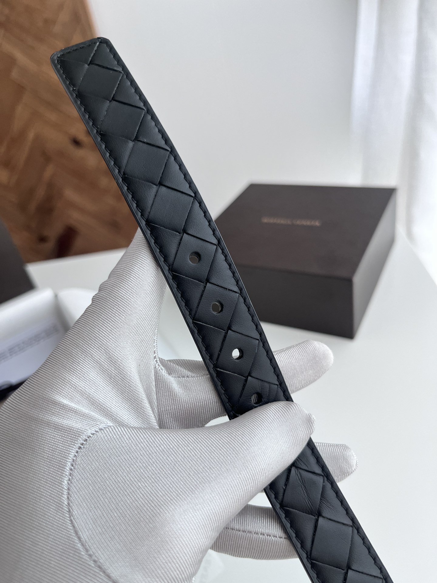 Bottega Veneta Female Pin Buckle Belt Cow Leather Black M