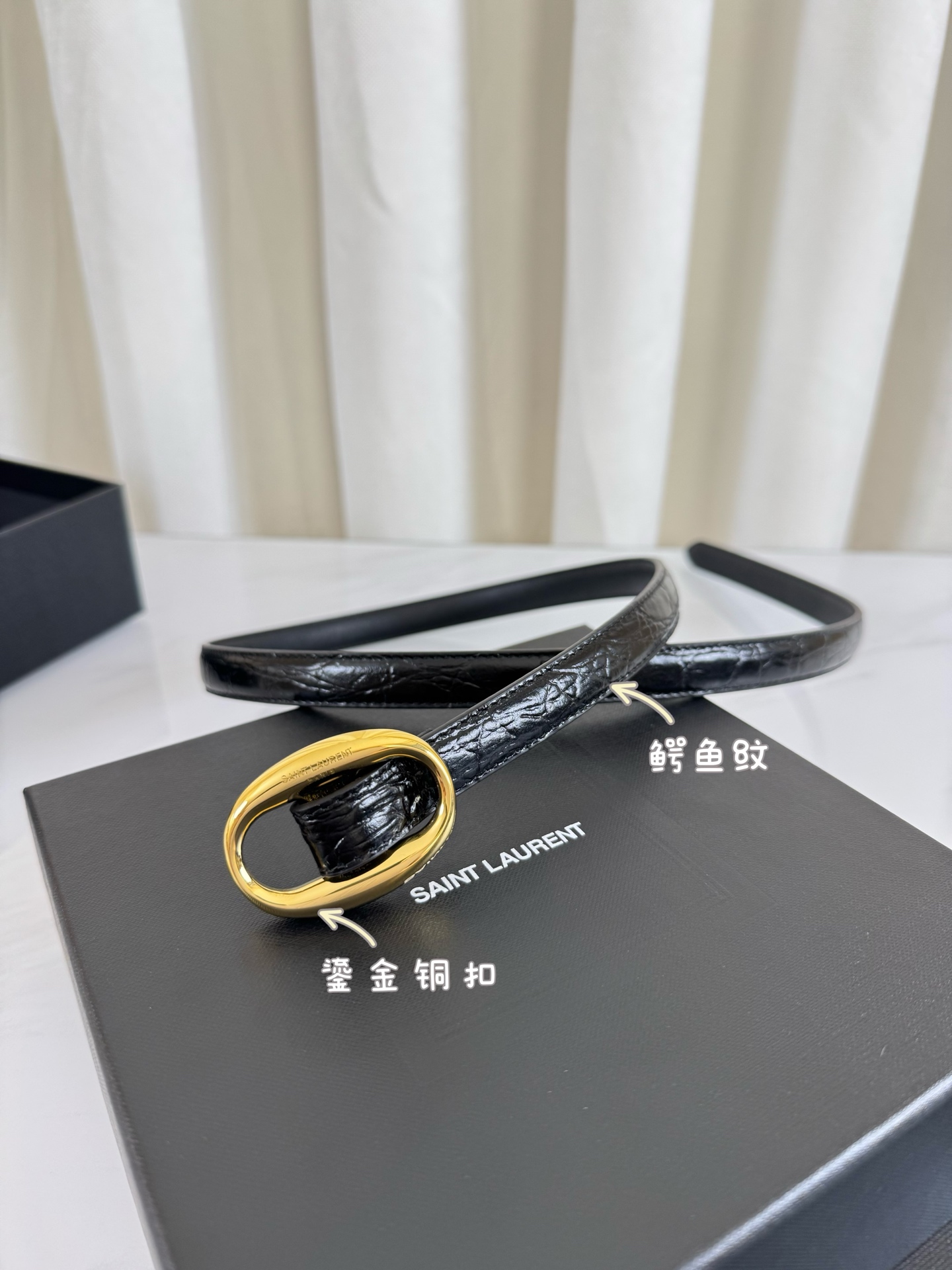 Saint Laurent Female Leather Belt S-m-l