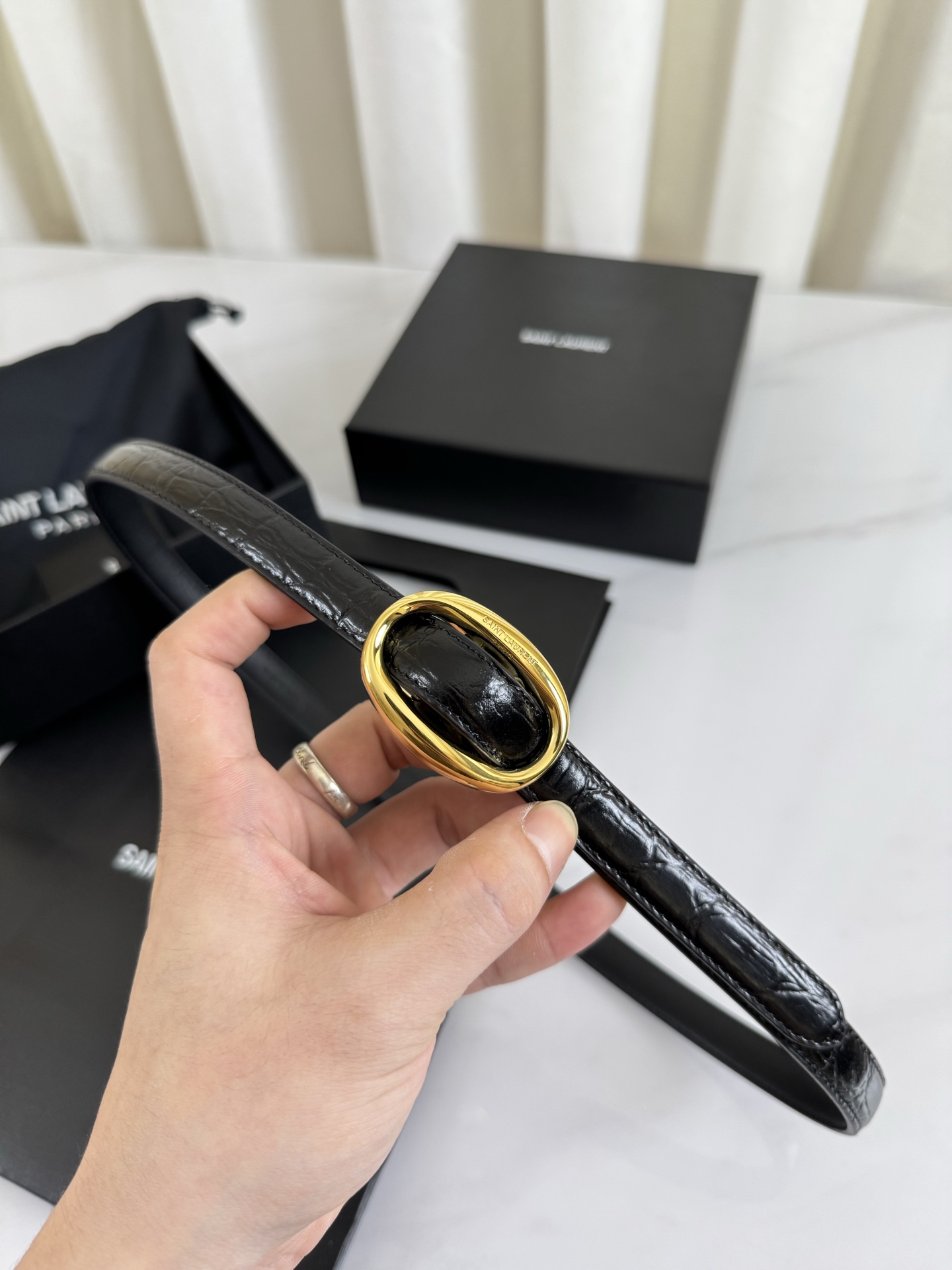 Saint Laurent Female Leather Belt S-m-l