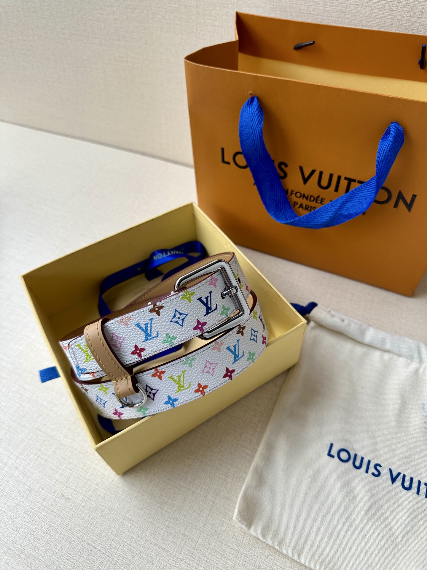 Louis Vuitton Female Leather Belt Top Grain Leather M-l