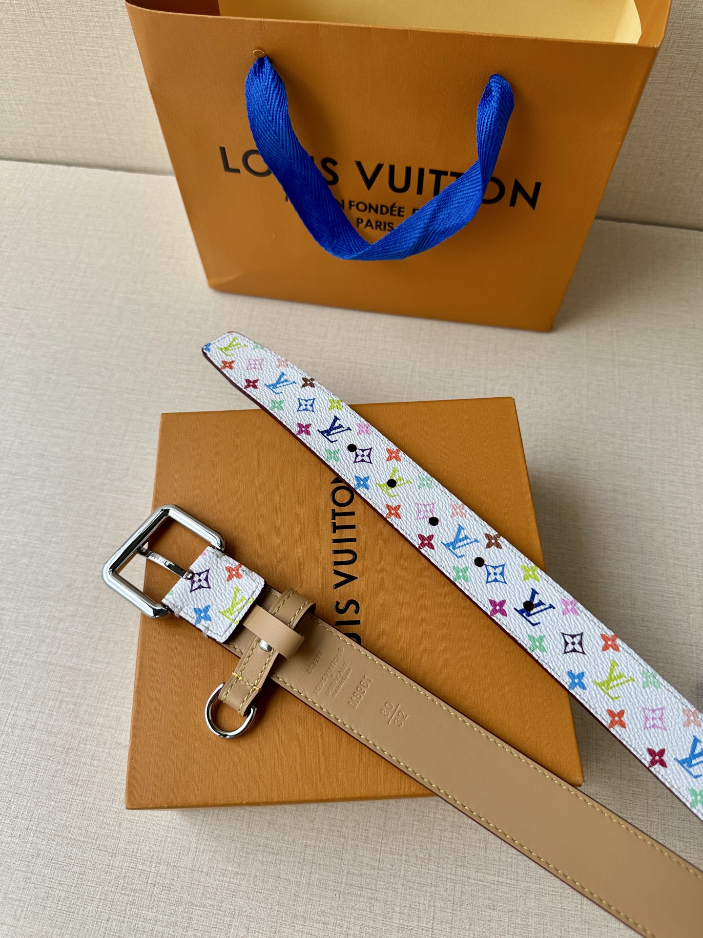 Louis Vuitton Female Leather Belt Top Grain Leather M-l