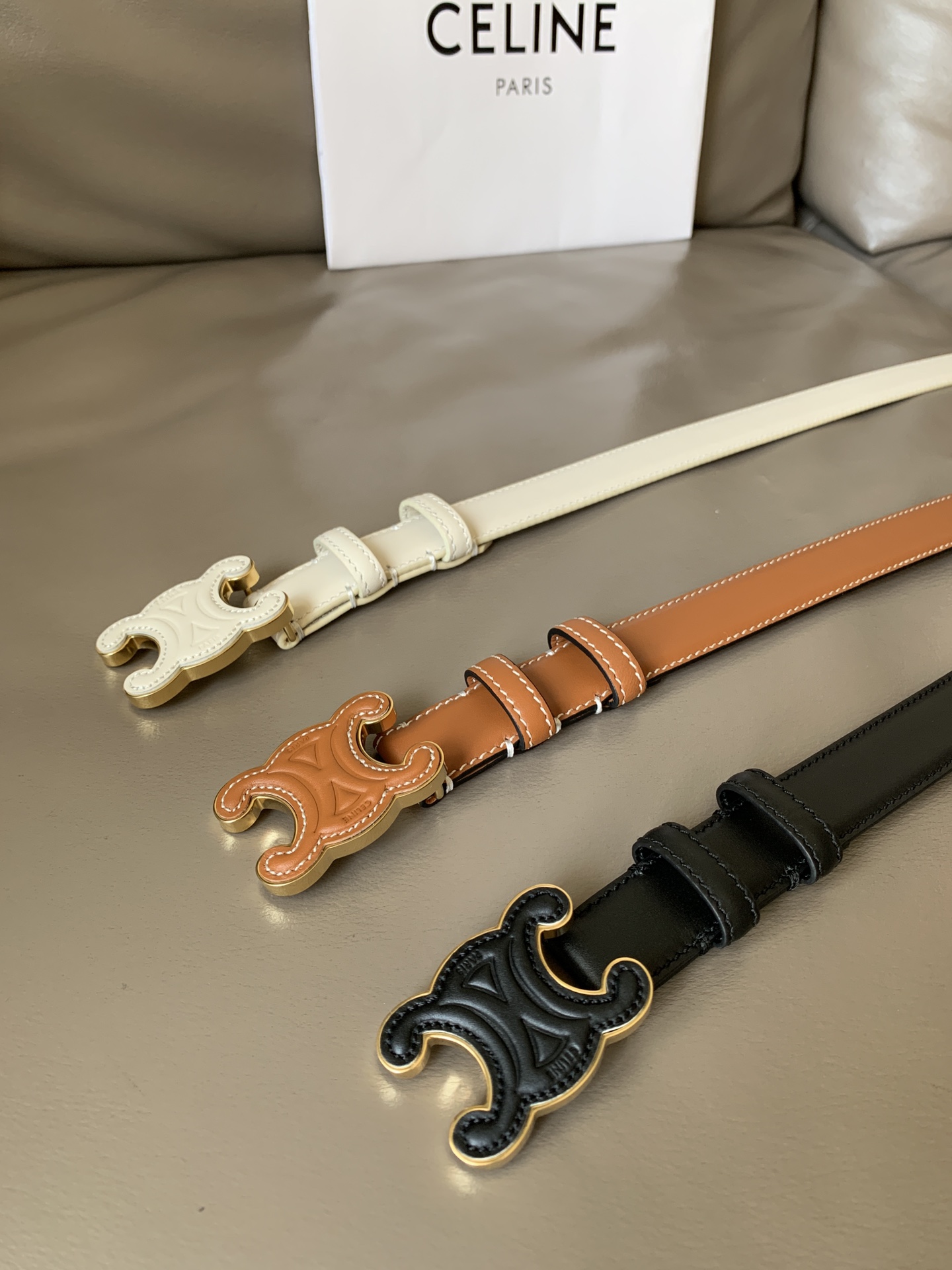 Celine Female Leather Belt Cow Leather M-l