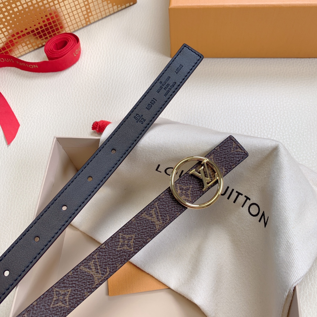 Louis Vuitton Female Leather Belt Top Grain Leather M-l