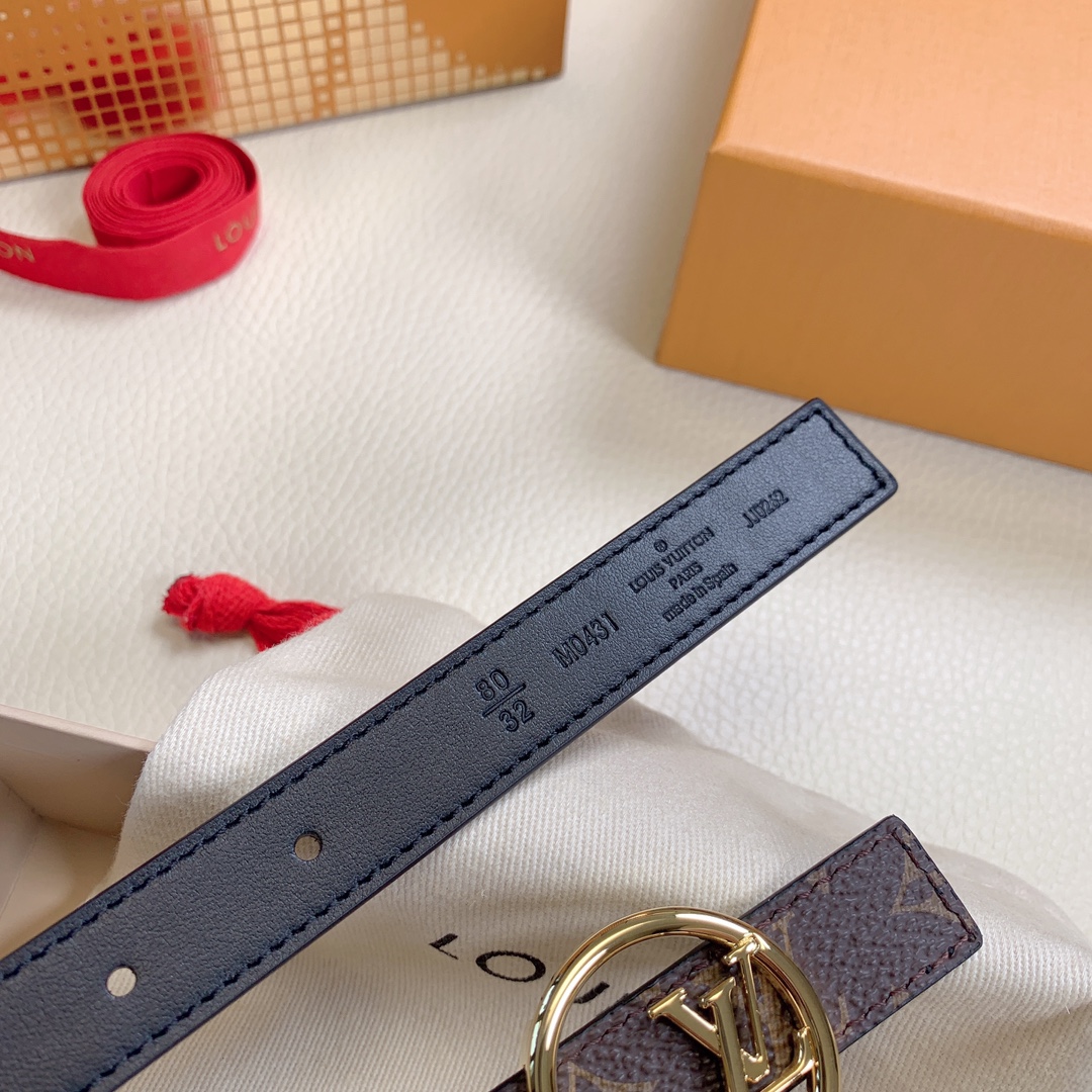 Louis Vuitton Female Leather Belt Top Grain Leather M-l