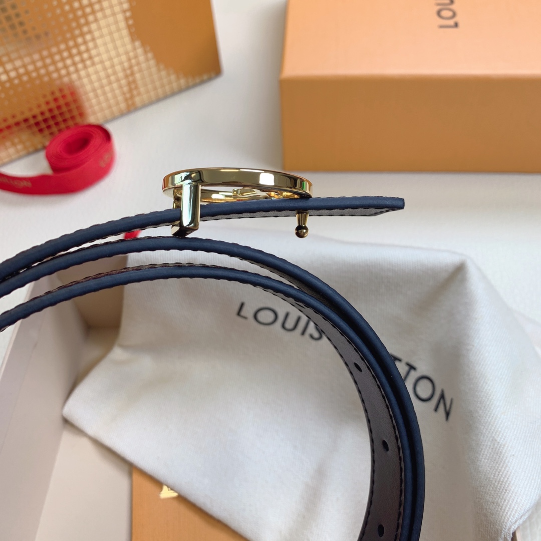 Louis Vuitton Female Leather Belt Top Grain Leather M-l