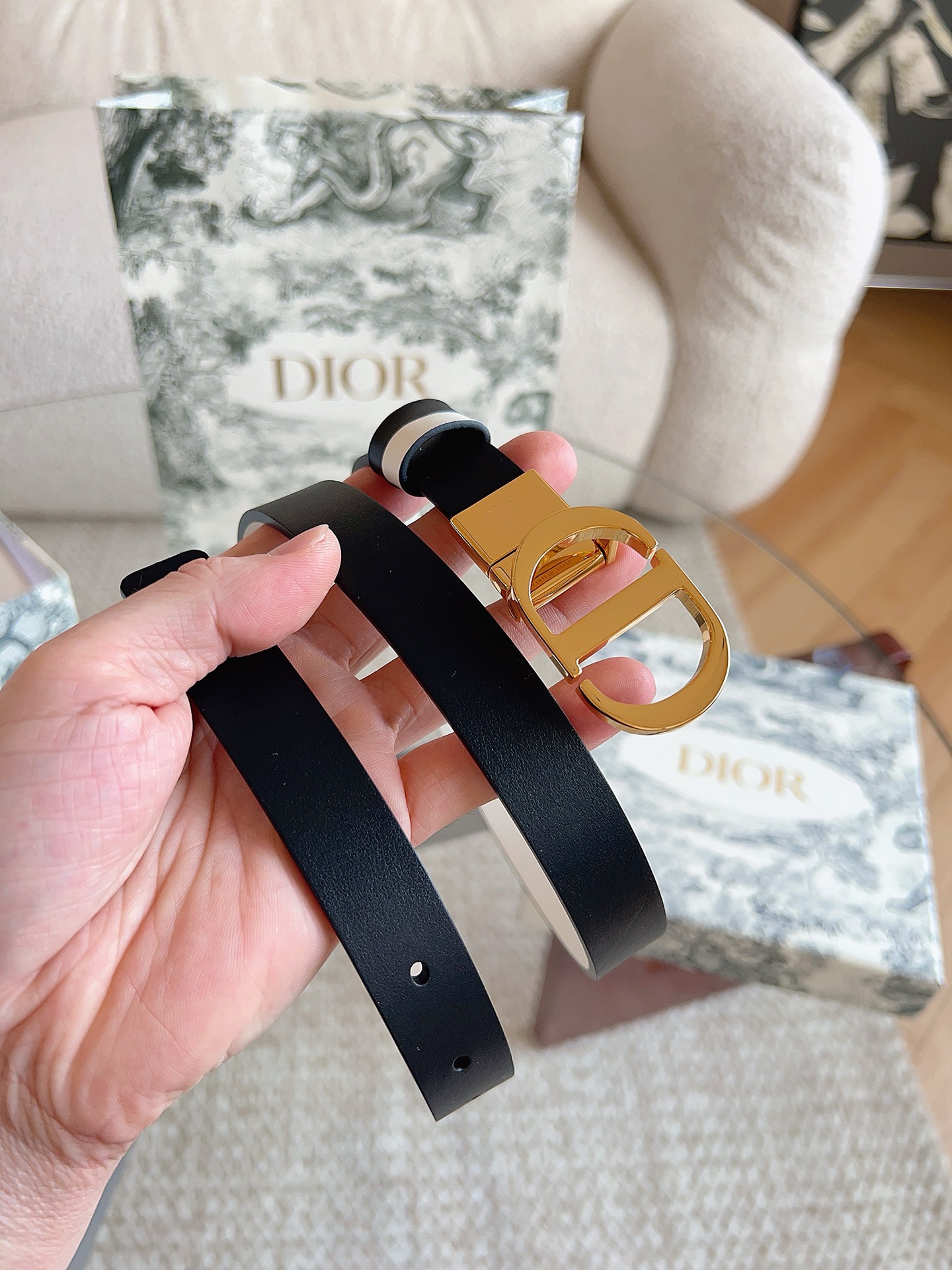 Dior Female Basic Belt Cow Leather Black M