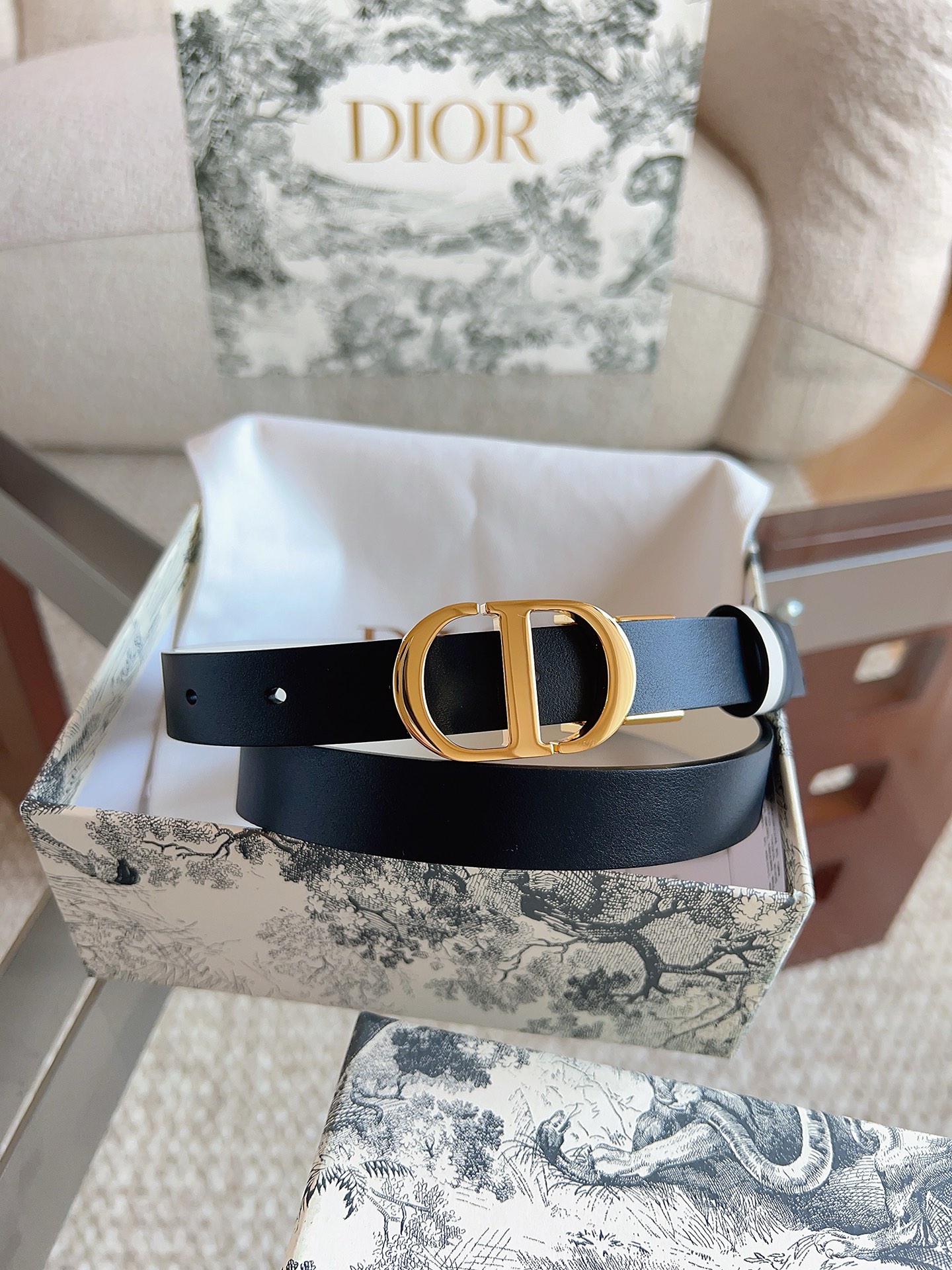 Dior Female Basic Belt Cow Leather Black M