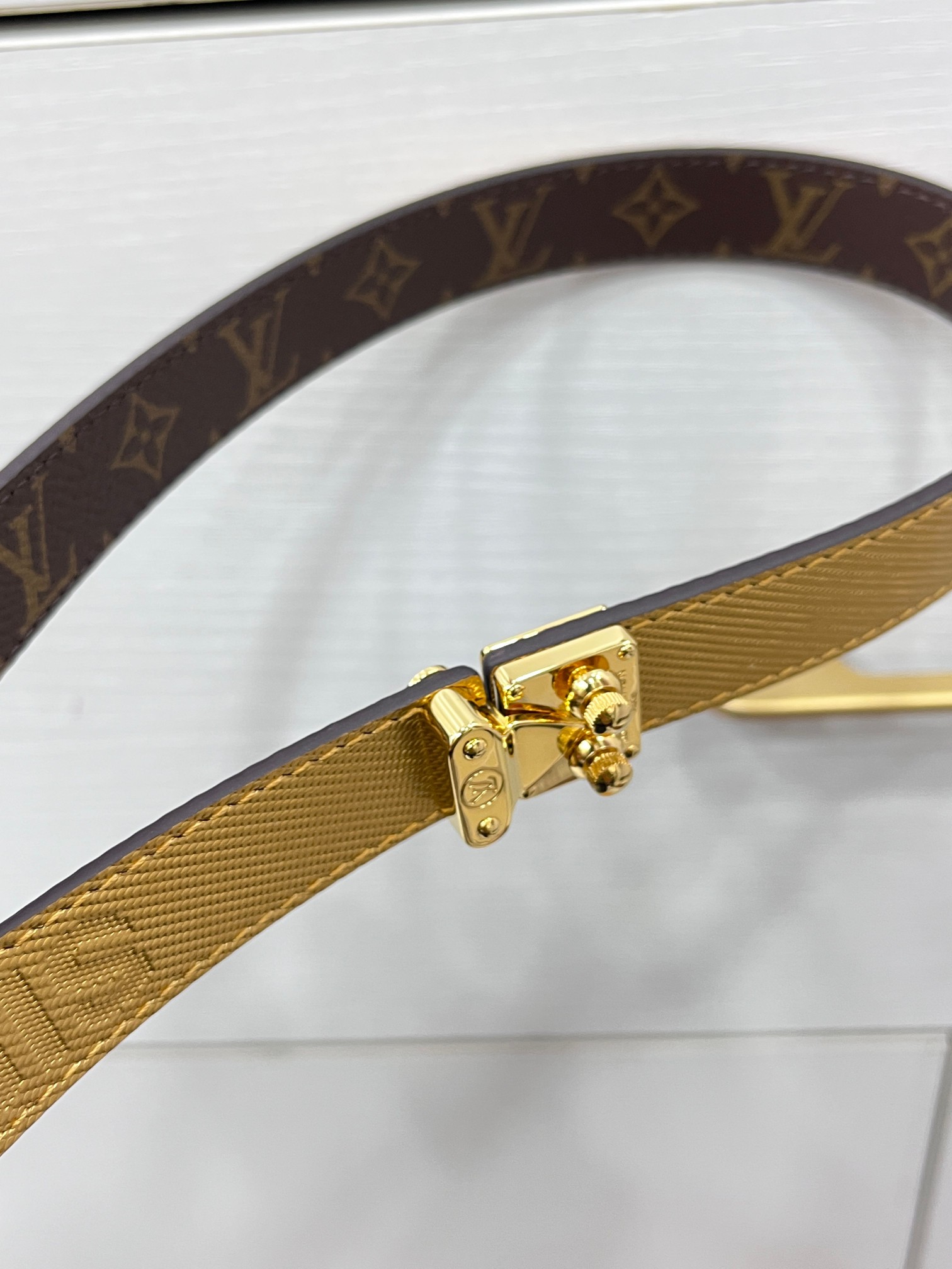 Louis Vuitton Female Basic Belt Cow Leather Coffee Adjustable S-m-l