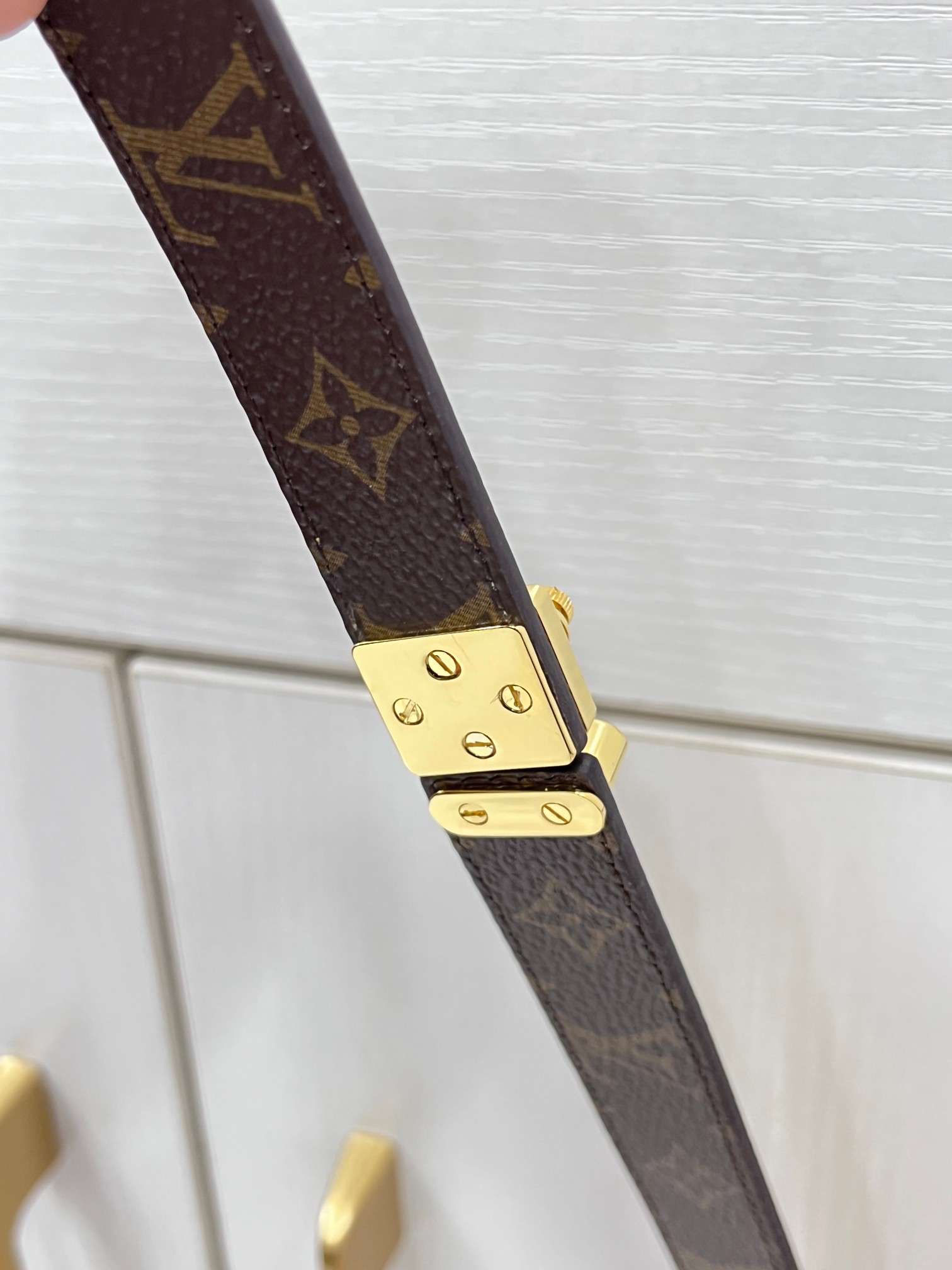 Louis Vuitton Female Basic Belt Cow Leather Coffee Adjustable S-m-l