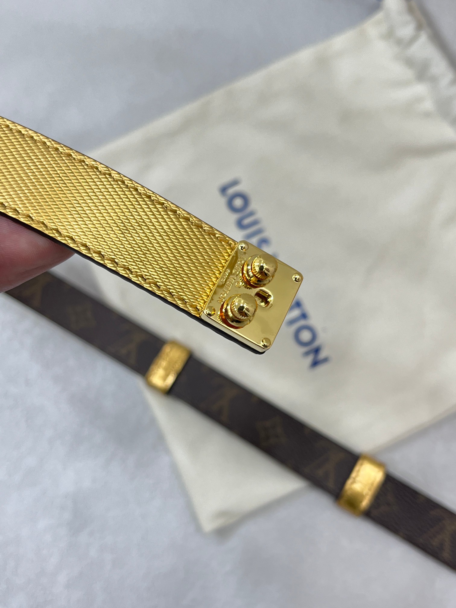 Louis Vuitton Female Basic Belt Cow Leather Coffee Adjustable S-m-l