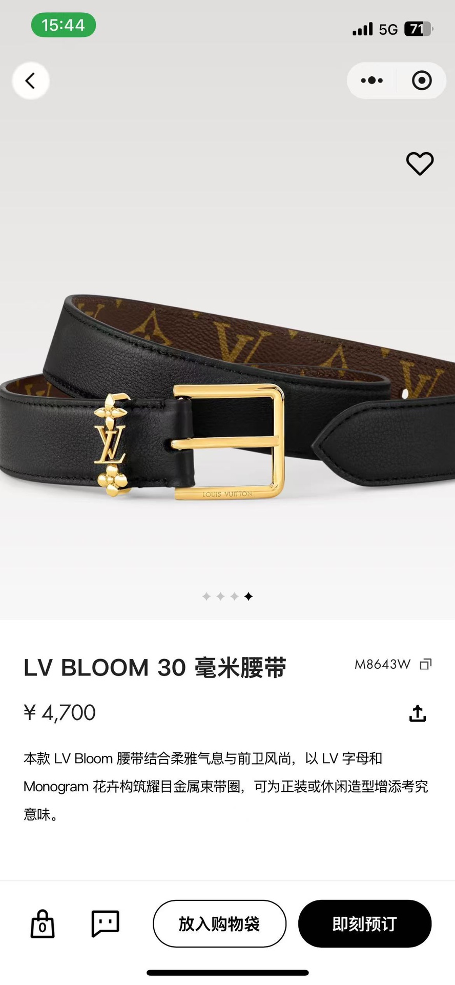 Louis Vuitton Female Basic Belt M-l