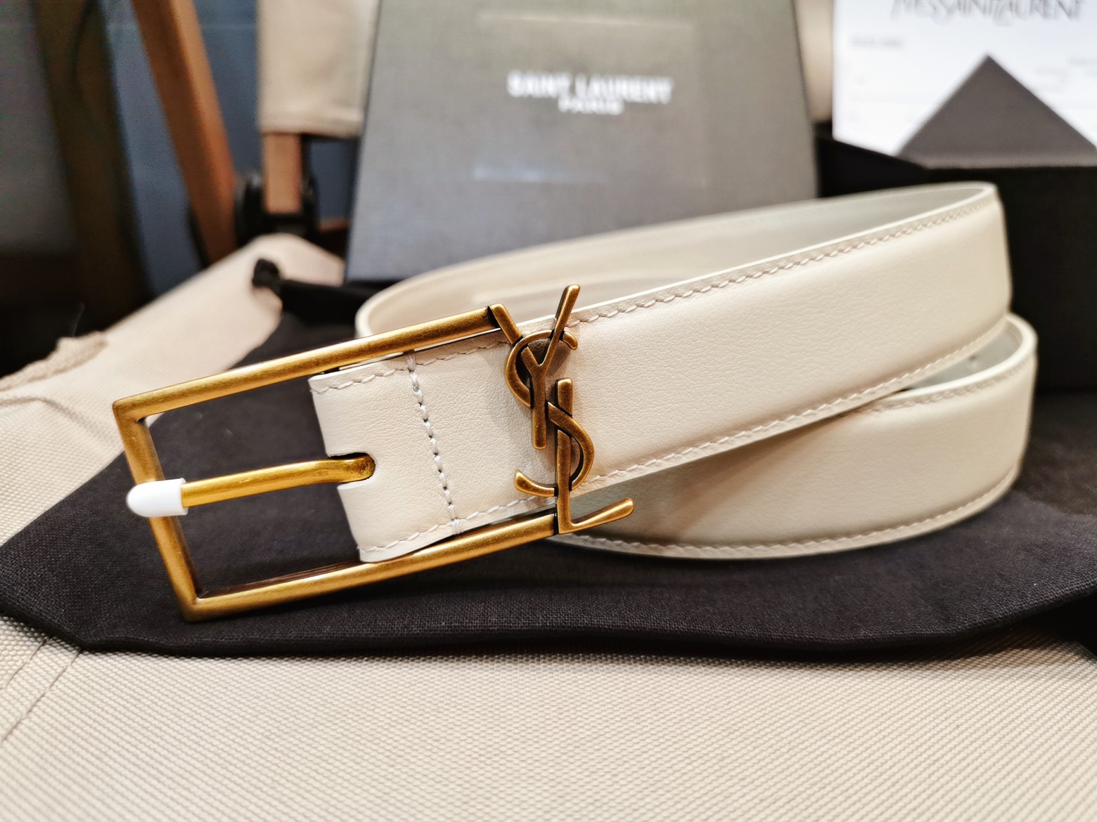 Saint Laurent Female Basic Belt Silver Adjustable S-m-l