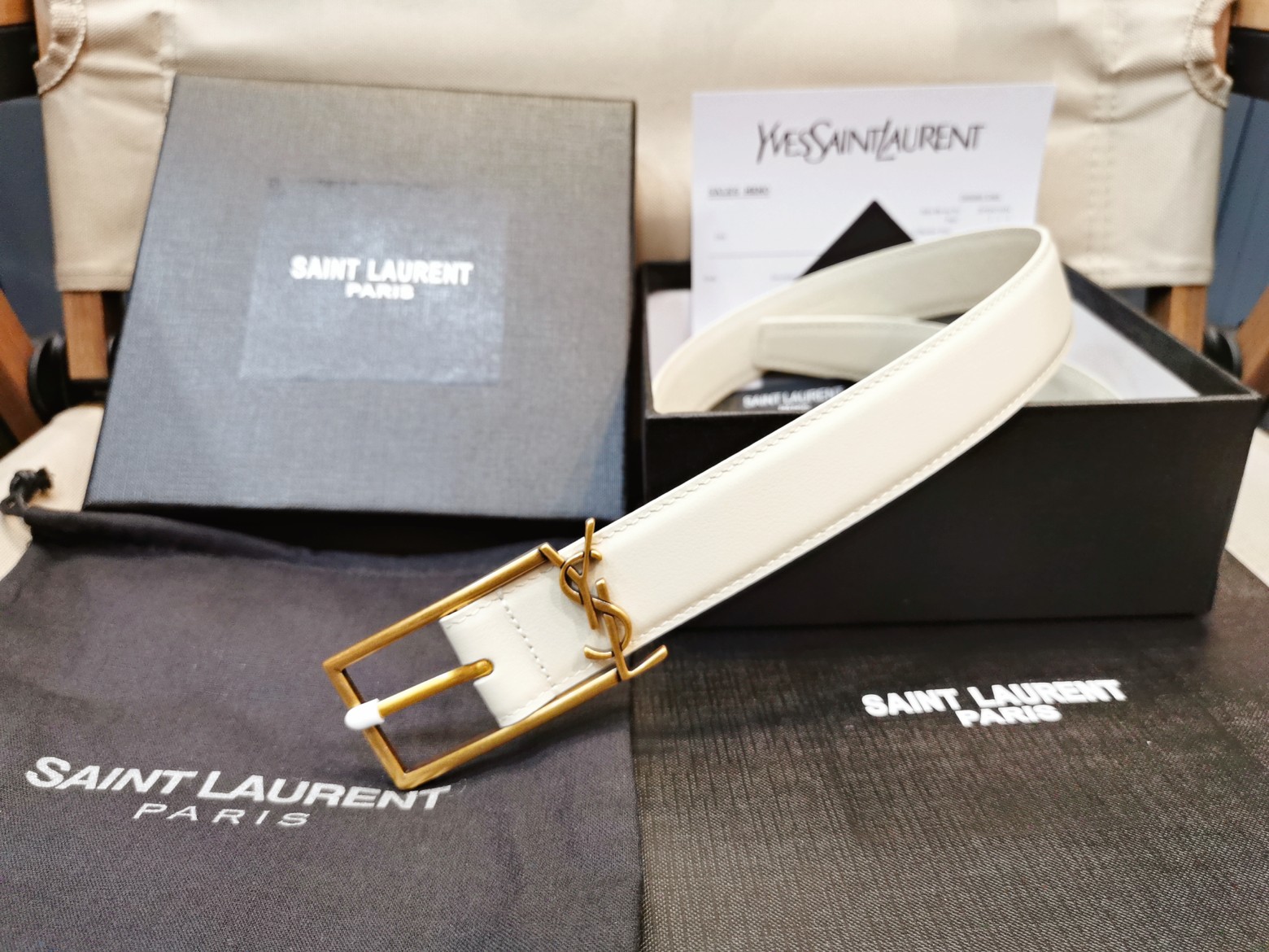 Saint Laurent Female Basic Belt Silver Adjustable S-m-l