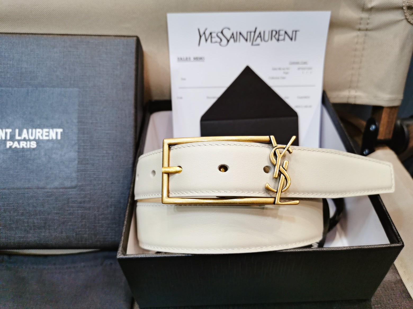 Saint Laurent Female Basic Belt Silver Adjustable S-m-l