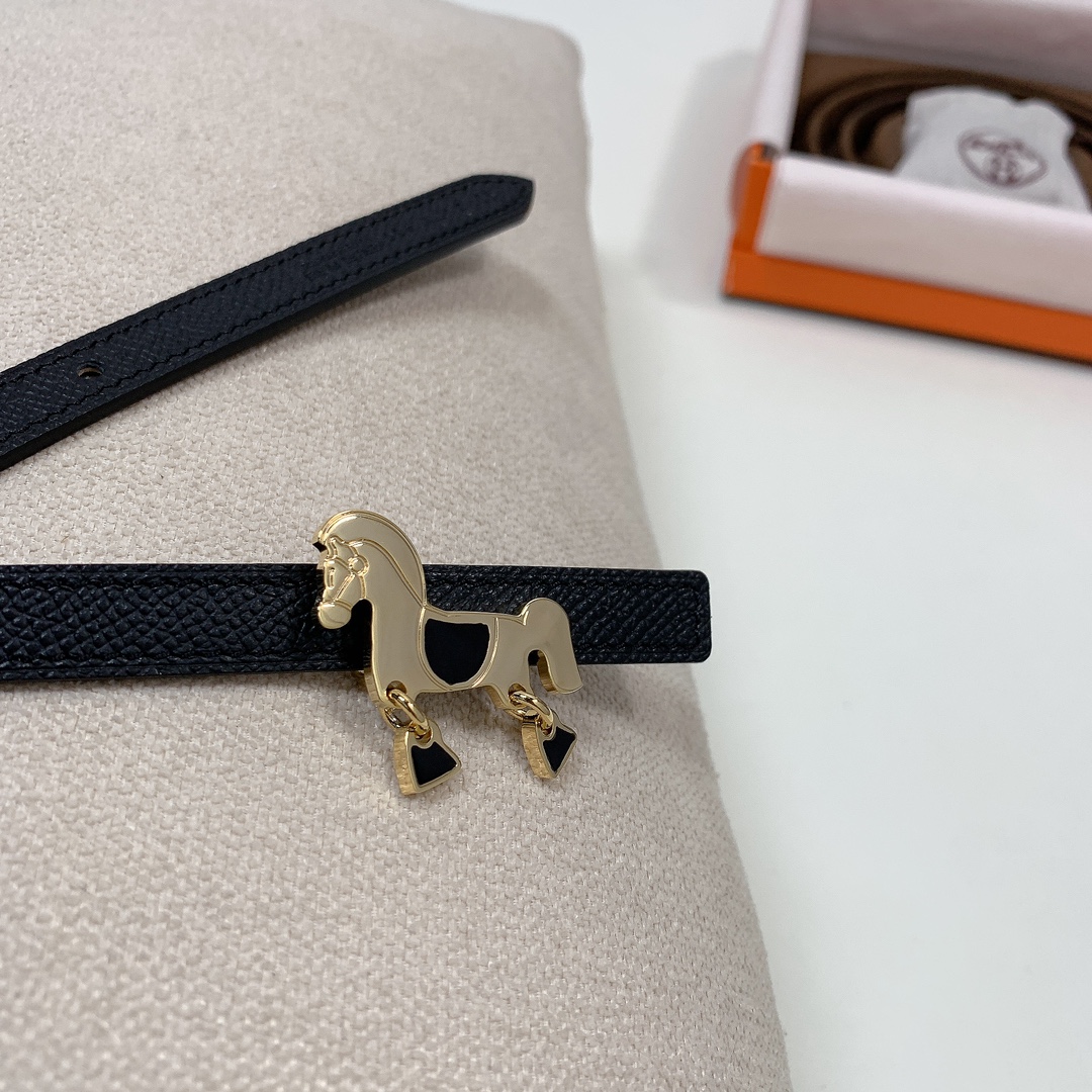 Hermès Female Basic Belt Cow Leather Black 13mm