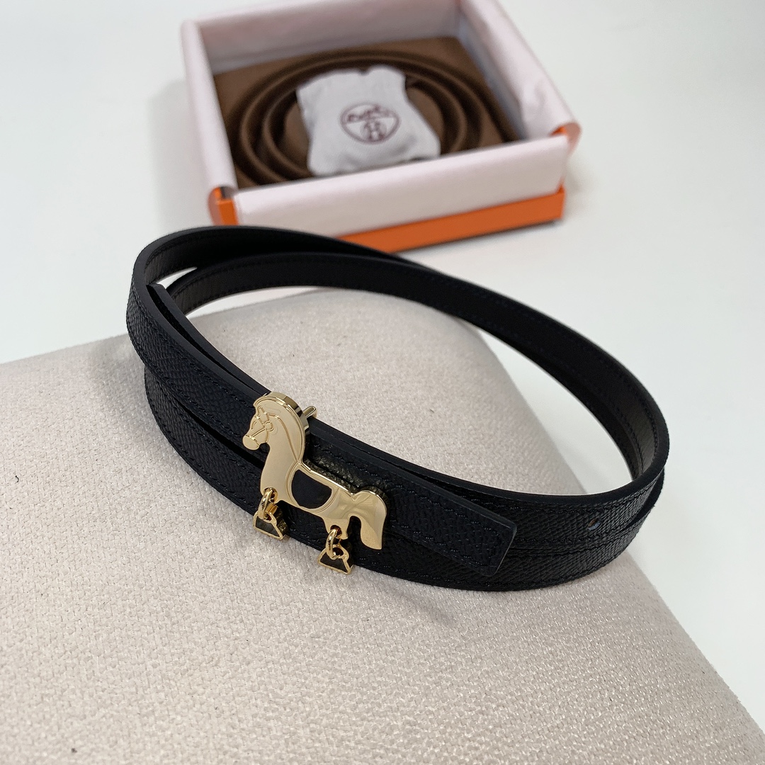 Hermès Female Basic Belt Cow Leather Black 13mm