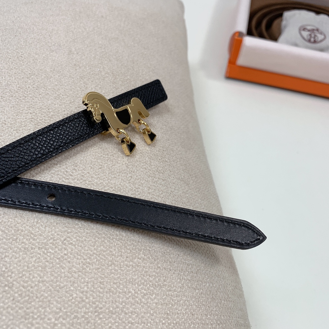 Hermès Female Basic Belt Cow Leather Black 13mm