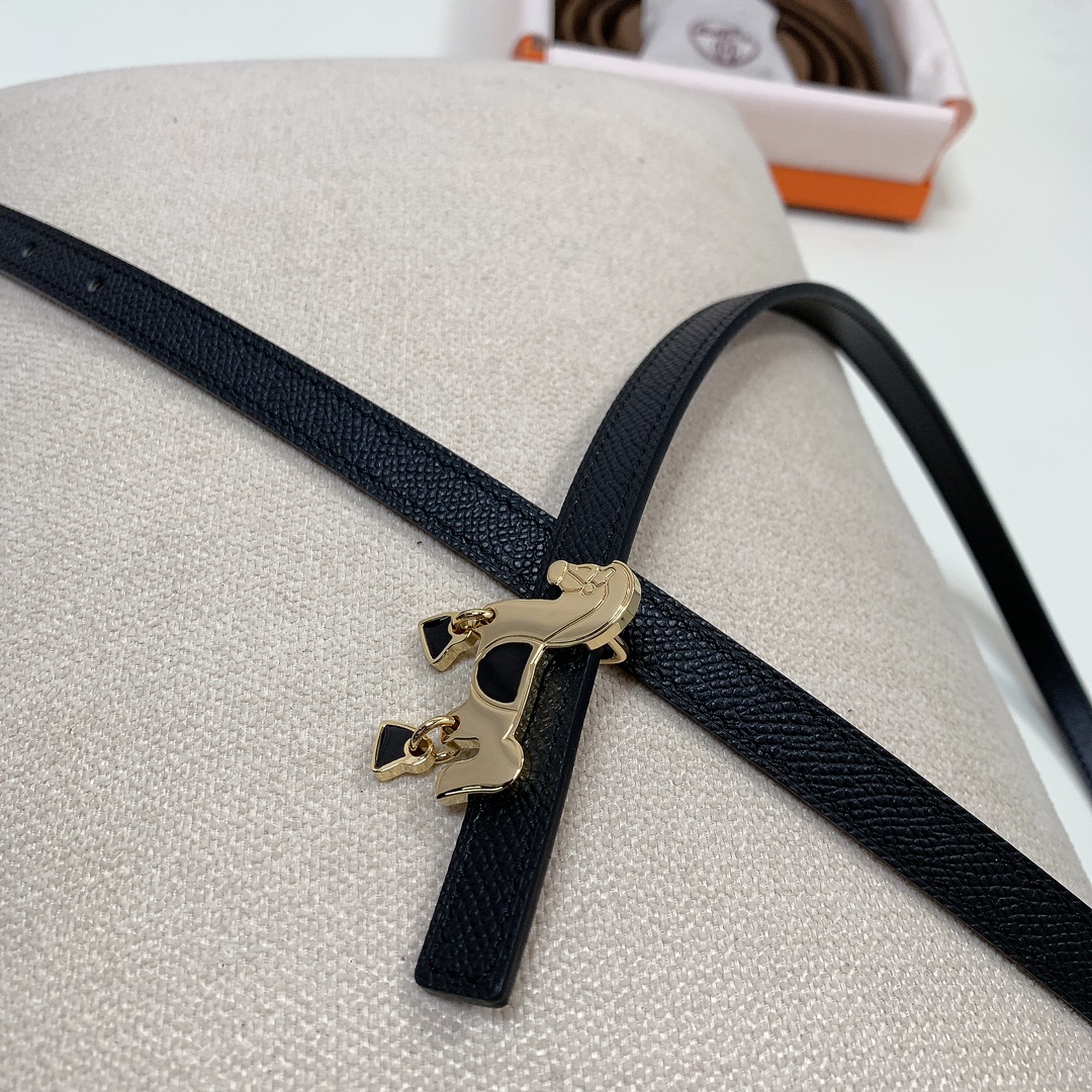 Hermès Female Basic Belt Cow Leather Black 13mm