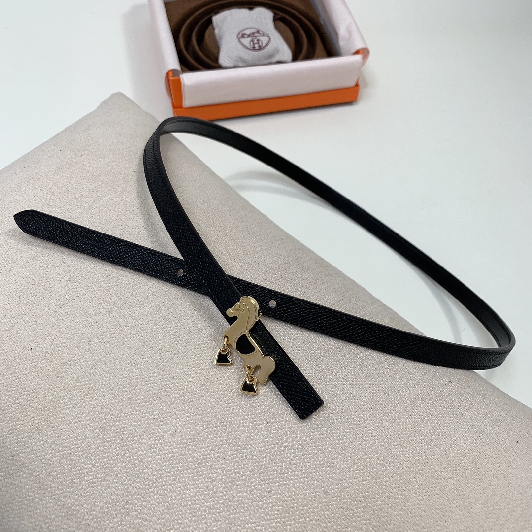 Hermès Female Basic Belt Cow Leather Black 13mm